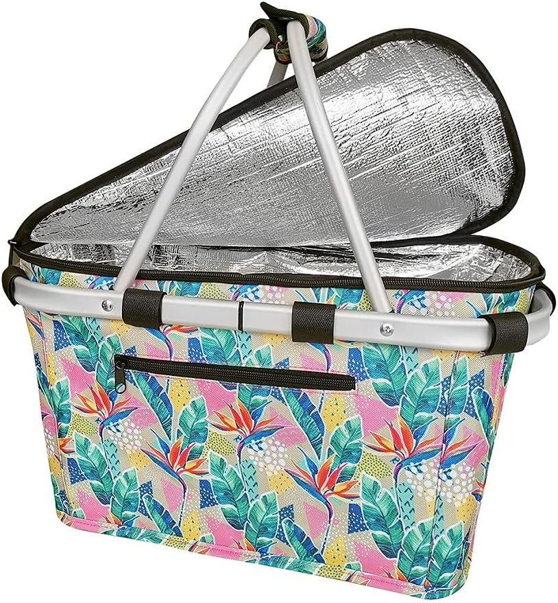Sachi Insulated Carry Basket W/Lid - Botanical image number 1