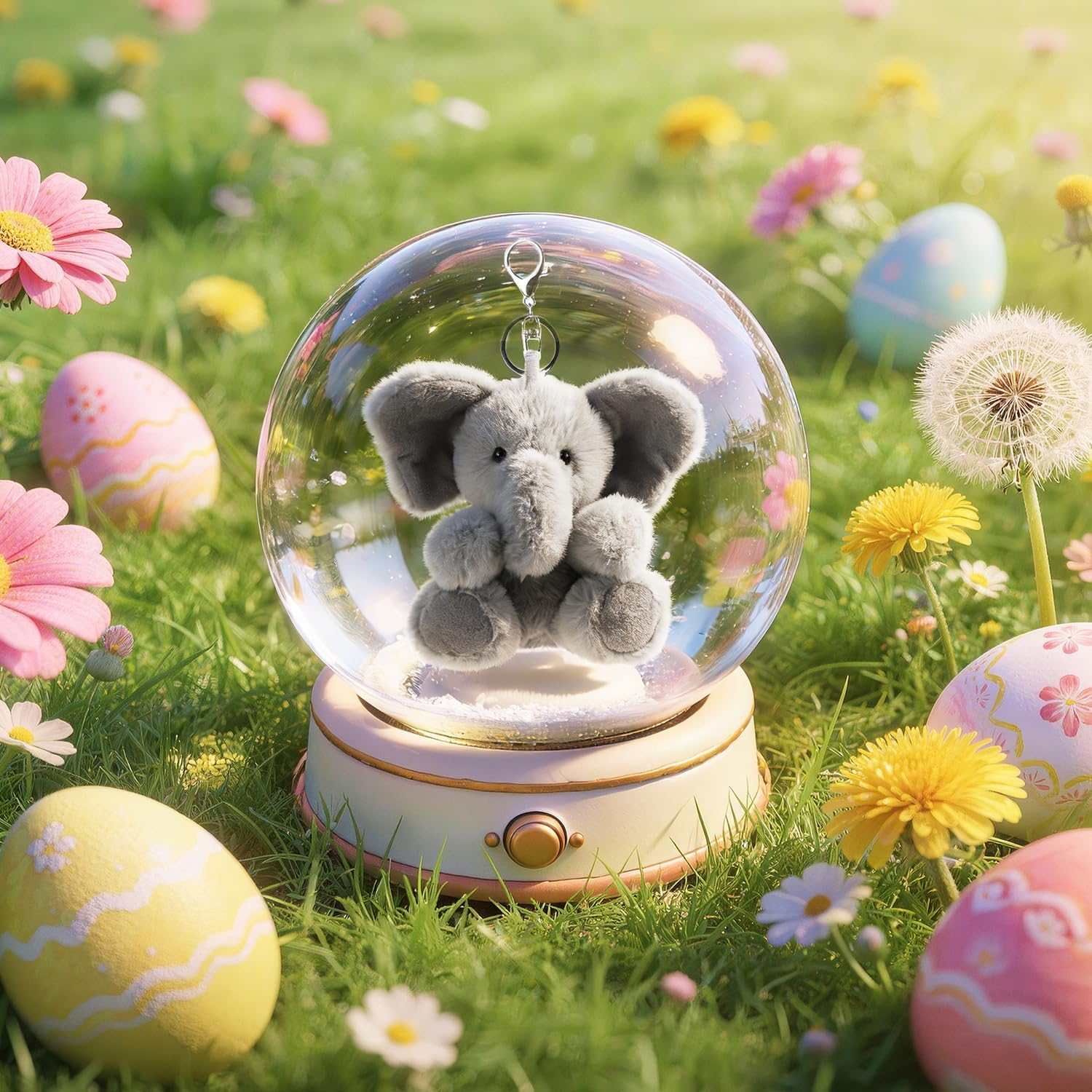 Apricot Lamb Cute Toys Plush Gray Elephant Stuffed Animal Soft Keychain for Kids Bag, Purse, Backpack, Handbag (6 Inches) image number 4