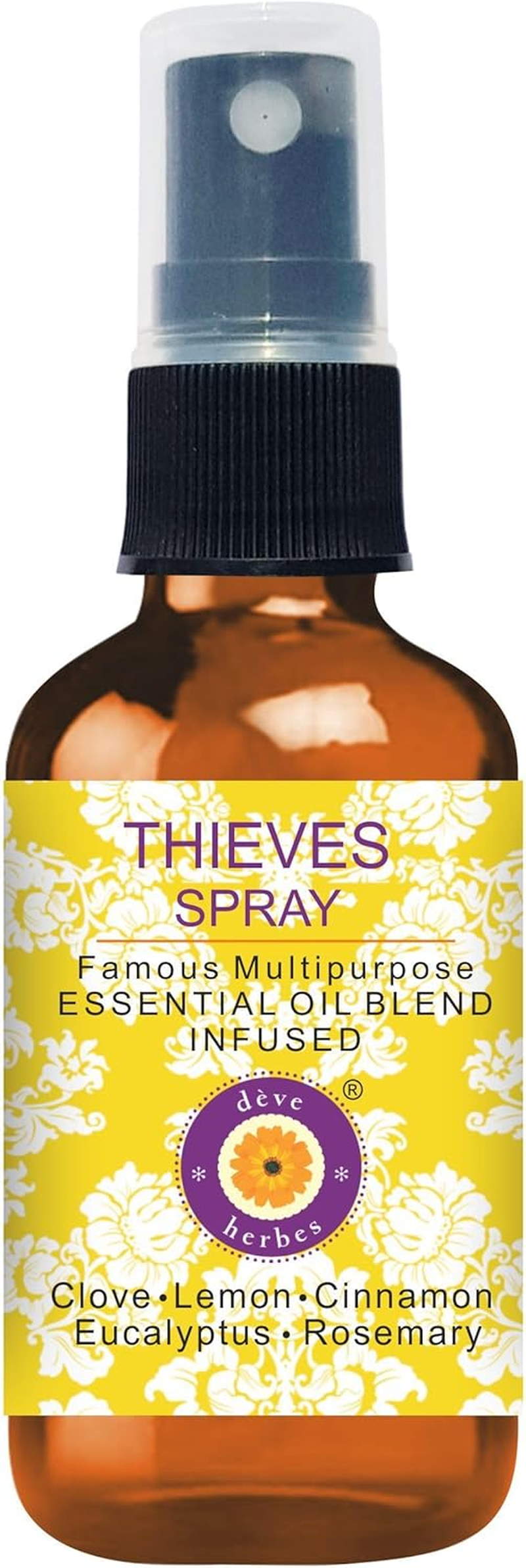 Deve Herbes Thieves Multipurpose Essential Oil Blend Infused Spray for Aromatherapy and Topical Skin Application for Kids and Adults 30Ml (1 Oz) image number 4