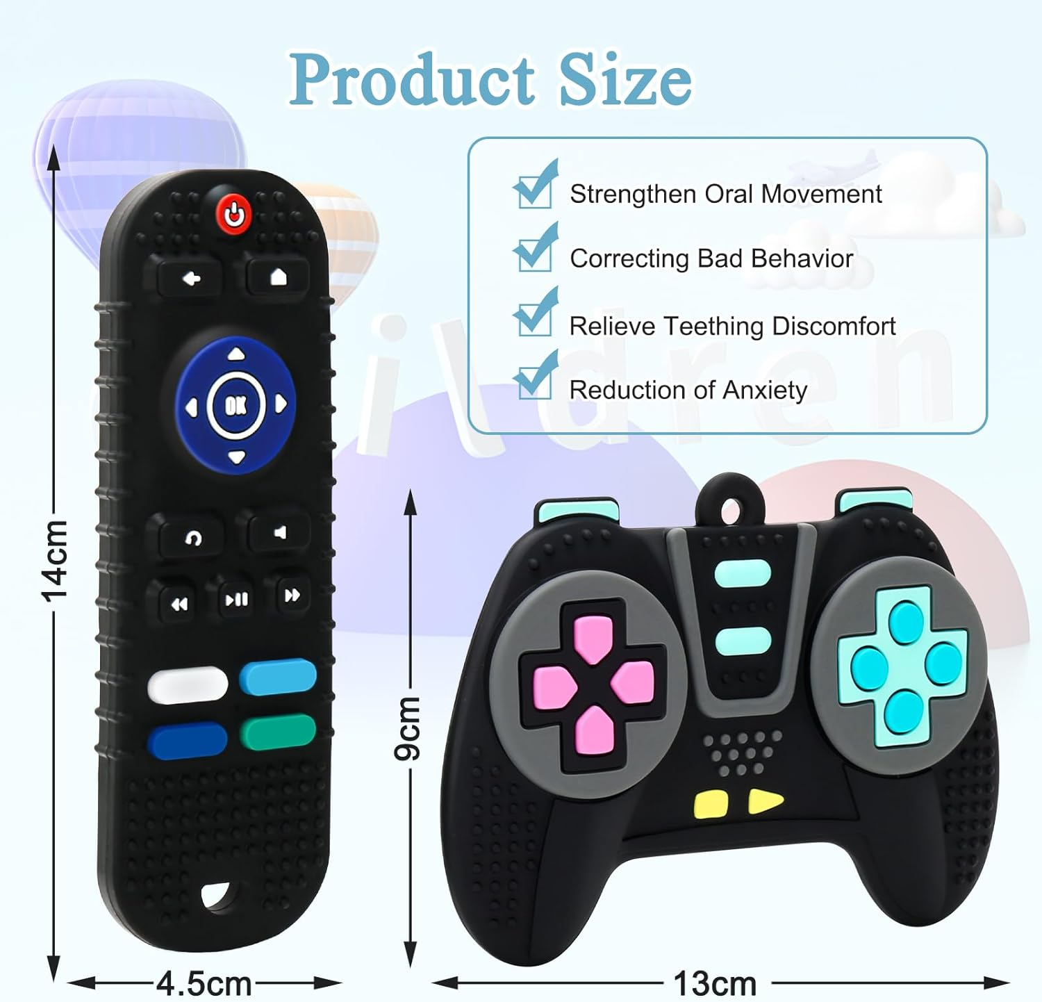 MR.TIMELAG Baby Teething Toys with Remote Control - 2 Pack Silicone Teethers for Infants 3+ Months, Bpa-Free Chew Toys with Textured Surface - Soothing Gum Relief for Newborns image number 5