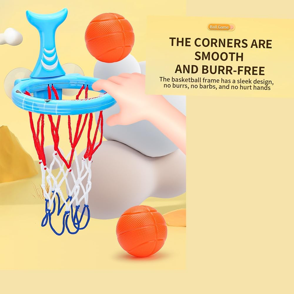 Bathing Toy Bathtub Basketball Hoop, Green Dinosaur Shape Fun Game Gifts in the Bathroom, Including 3 Balls image number 1
