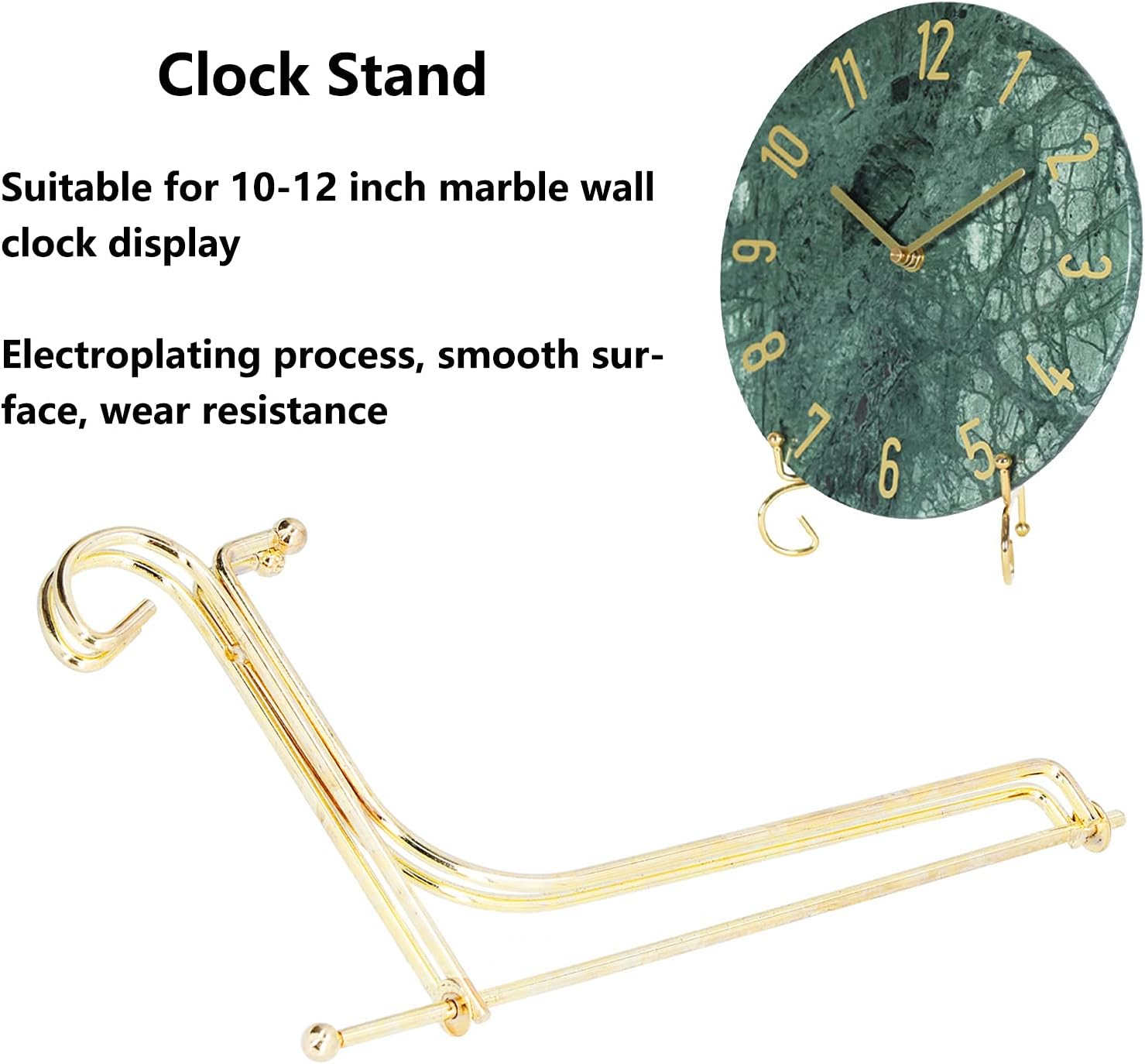 Metal Clock Stand Stylish Display Bracket for Home Office Modern Nordic Decor Gold round Plate Holder Iron 8.5X6.8In image number 6