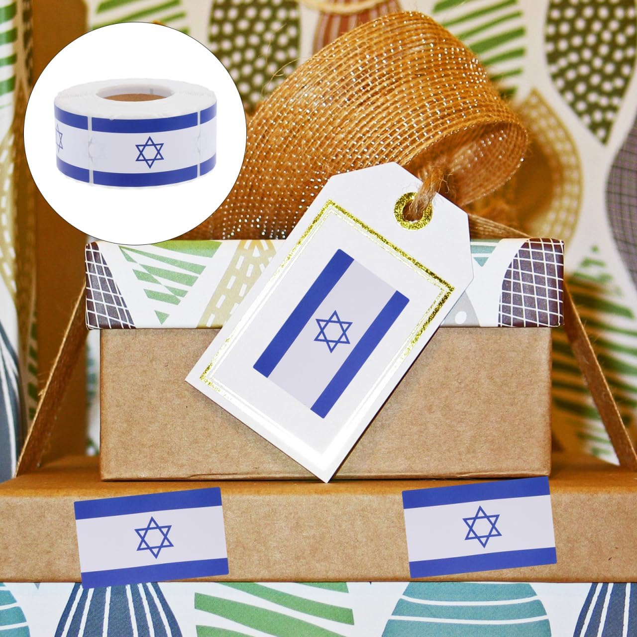 Operitacx Israel Flag Stickers Weatherproof Self Adhesive Patriotic Labels for Journals Scrapbooking Water Bottles Car Decals image number 5