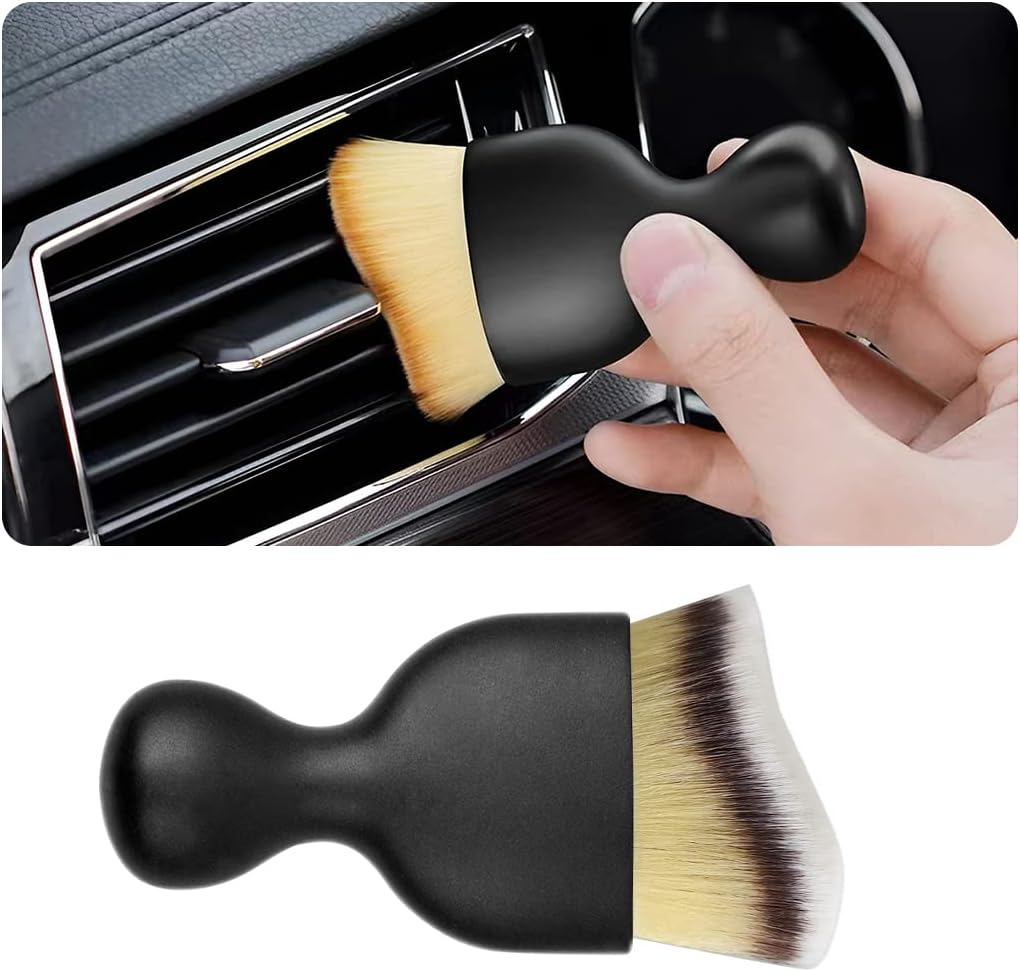 Blilo Car Interior Detailing Brush, Auto Soft Hair Cleaning Brushes, Scratch Free Curved Dirt Dust Collectors, Removal Tool for Vehicle Dashboard Air Conditioner Vents Leather (Deep Purple/1Pcs)