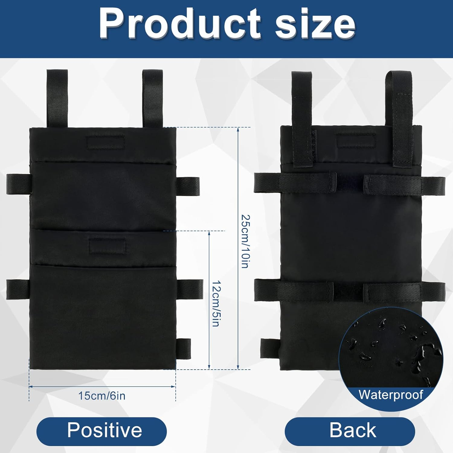 Txkrhwa Crutch Pouch Lightweight Crutch Storage Pocket with 2 Pockets Universal Hanging Crutch Bag with Adjustable Buckle Waterproof Crutch Storage Organizer for Crutches image number 6