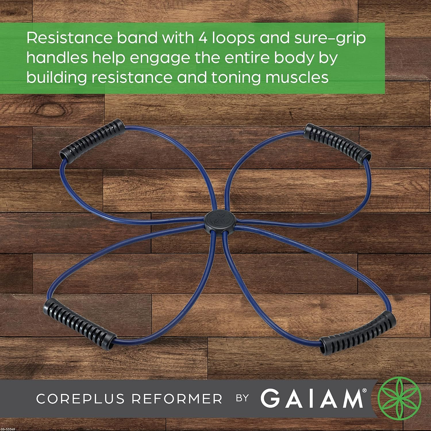 Gaiam Pilates Coreplus Reformer Resistance Band Kit - Home Fitness Equipment for Total Body Workout - Helps to Target Muscles, Tone, and Build Resistance - Comfort Grips (Includes Digital Workout) image number 3