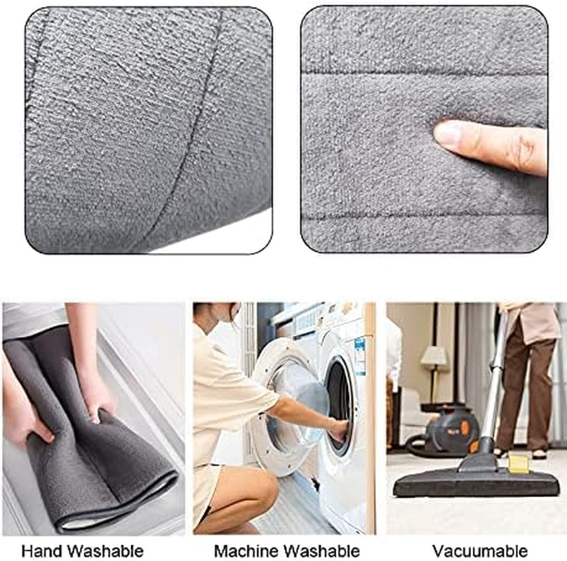 Memory Foam Toilet Bath Mat U-Shaped Toilet Rug Non-Slip,Thick,Machine Wash and Easier to Dry Toilet Bath Mat Soft & Absorbent Bathroom Commode Contour 24 X 20 Inches