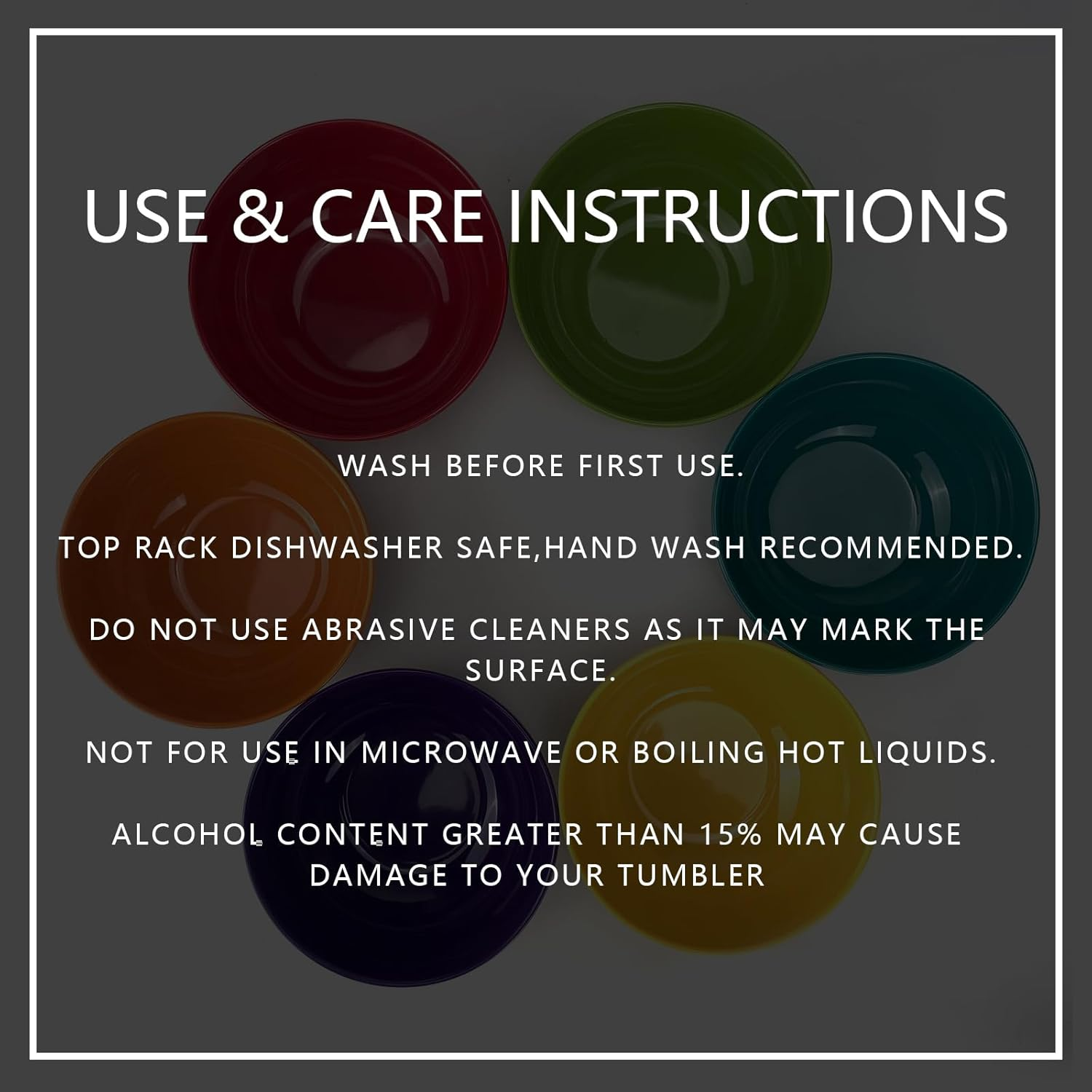 Yalin Melamine Bowls Set, 6 Inch 100% Melamine Cereal/Soup/Salad Bowls, 28Oz, Set of 6 in 6 Assorted Colors, Shatter Proof and Dishwasher Safe, BPA Free (With Lid) image number 1