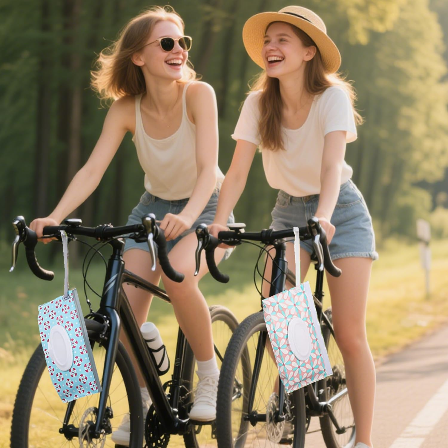 Wipes Dispenser with 2Pcs Portable Refillable Wipe Holder,Reusable Large Wipe Holder Box Flushable Wipes Case Bathroom Wipes Container for Pet Nursery Kitchen Office Counter(Green) - Green image number 2