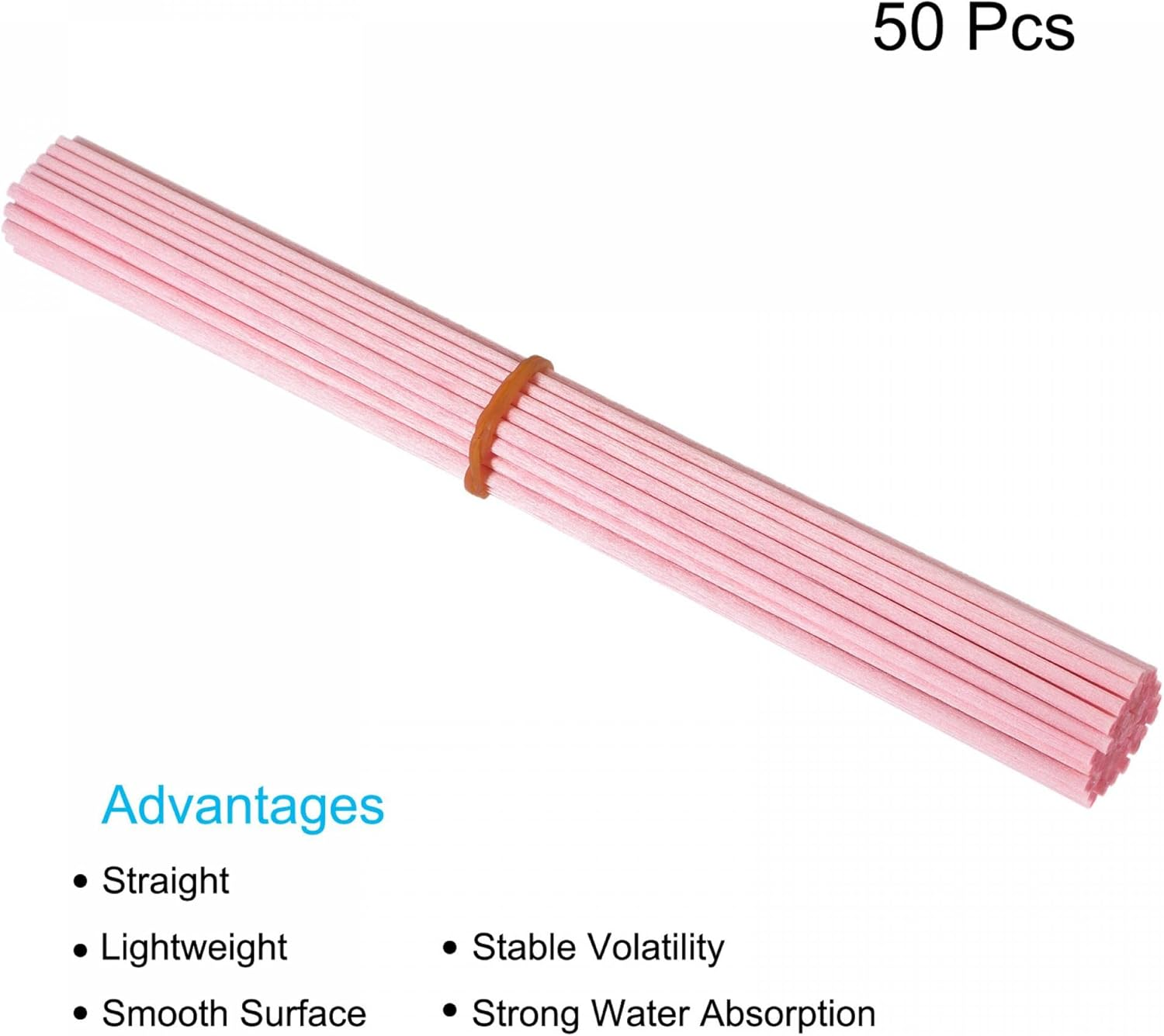 Sourcing Map Fiber Reed Diffuser Sticks 8.6" X3Mm for Aroma Fragrance Essential Oil, Pink Pack of 50 image number 4