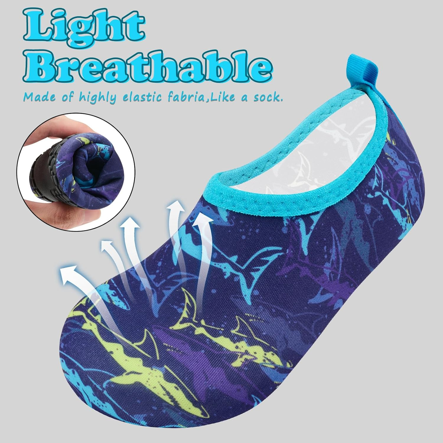 Deevike Kids Water Shoes Boys Grils Barefoot Quick Dry Aqua Socks Beach Shoes for Toddler Sports Swim Surf Outdoor Walking image number 4