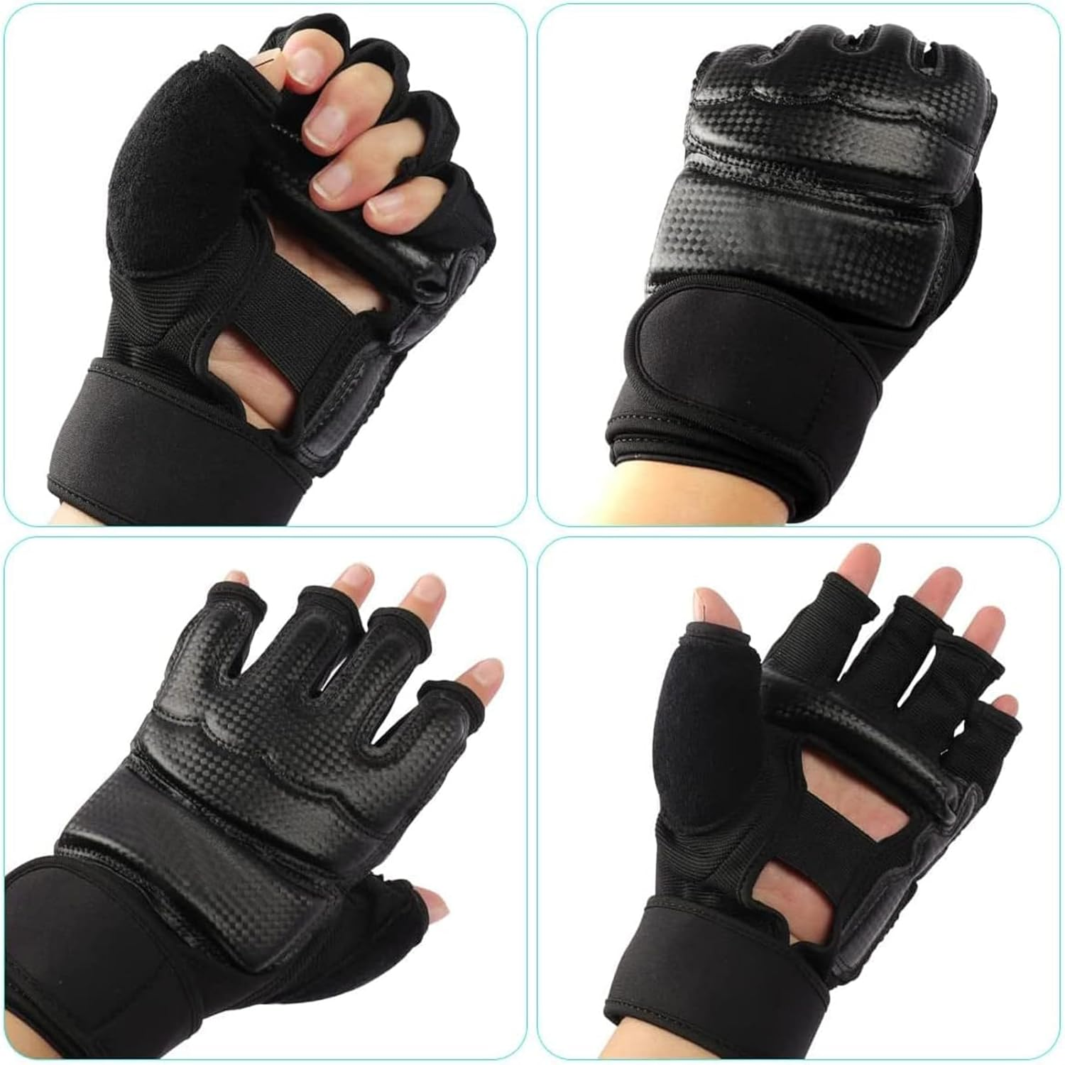 Pro Performance Kickboxing Gloves,Sparring Gloves for Men and Half Finger, High-Impact Boxing Gloves for Bag Training and UFC(L)