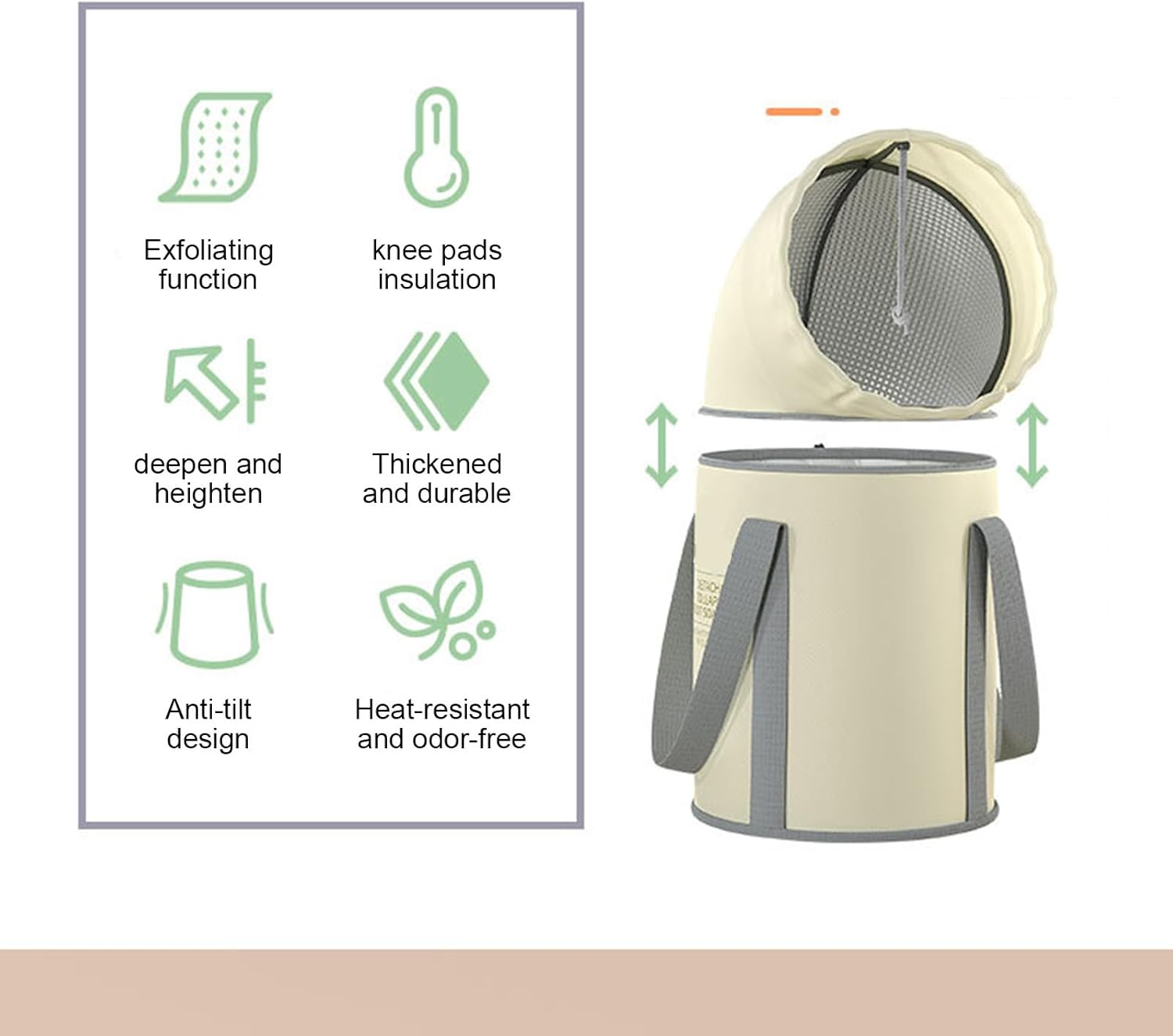 Foot Soaking Bucket | Foldable Foot Bath Basin Bag,Feet Soaking Tub, Foldable Pedicure Bag, Portable Foot Soak Foot Tub with Handle, Foot Spa Bucket for Laundry, Camping, Travel Pouxa