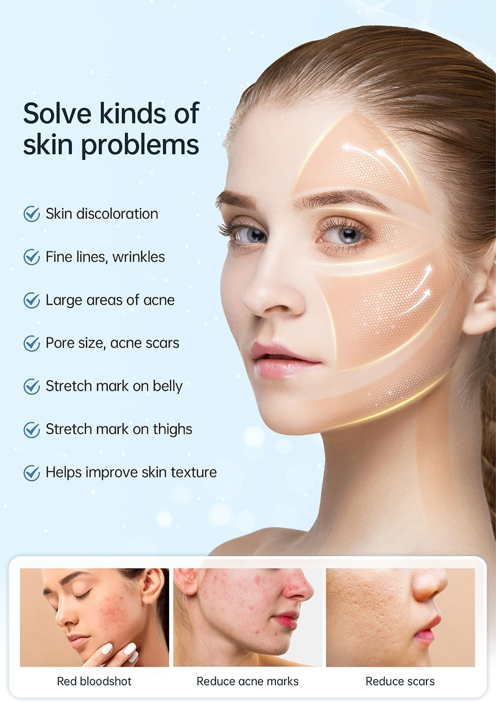 Hydra Pen H5 Microneedling Kit, Wireless Serum Applicator with EMS Microcurrent & LED Display, Skin Care Device for Wrinkle Reduction & Acne Scar Treatment, 12 Replacement Cartridges,Without Serum image number 3