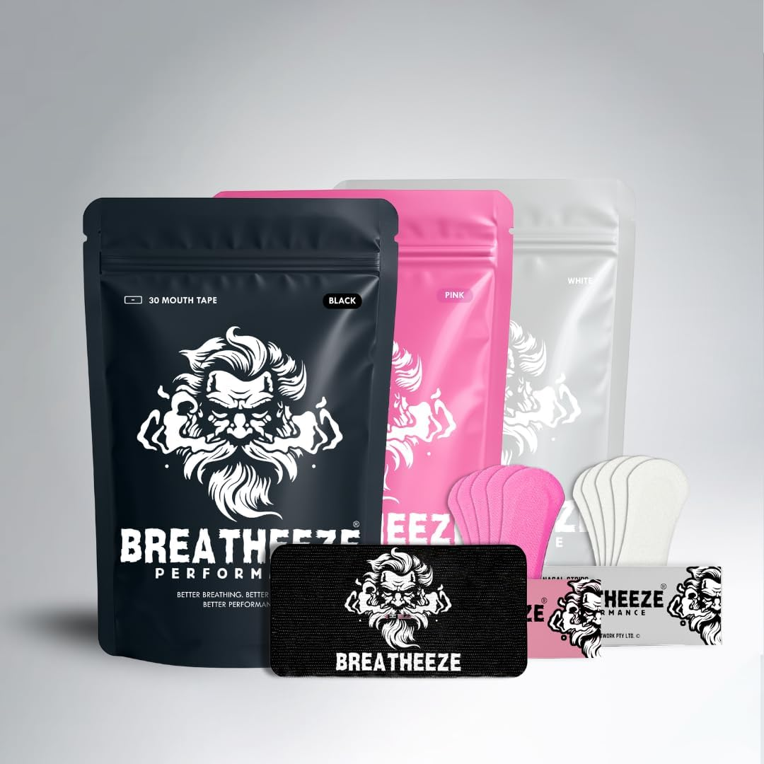 Breatheeze Bundle (90Pcs) - Extra Strength Strong Hold Nasal Strips and Mouth Tape for Snoring, Breathing, Exercise, Sleep, Recovery and Performance | Breathe Better, Breathe Right and Perform at Your Best | Bundle VALUE PACK image number 2