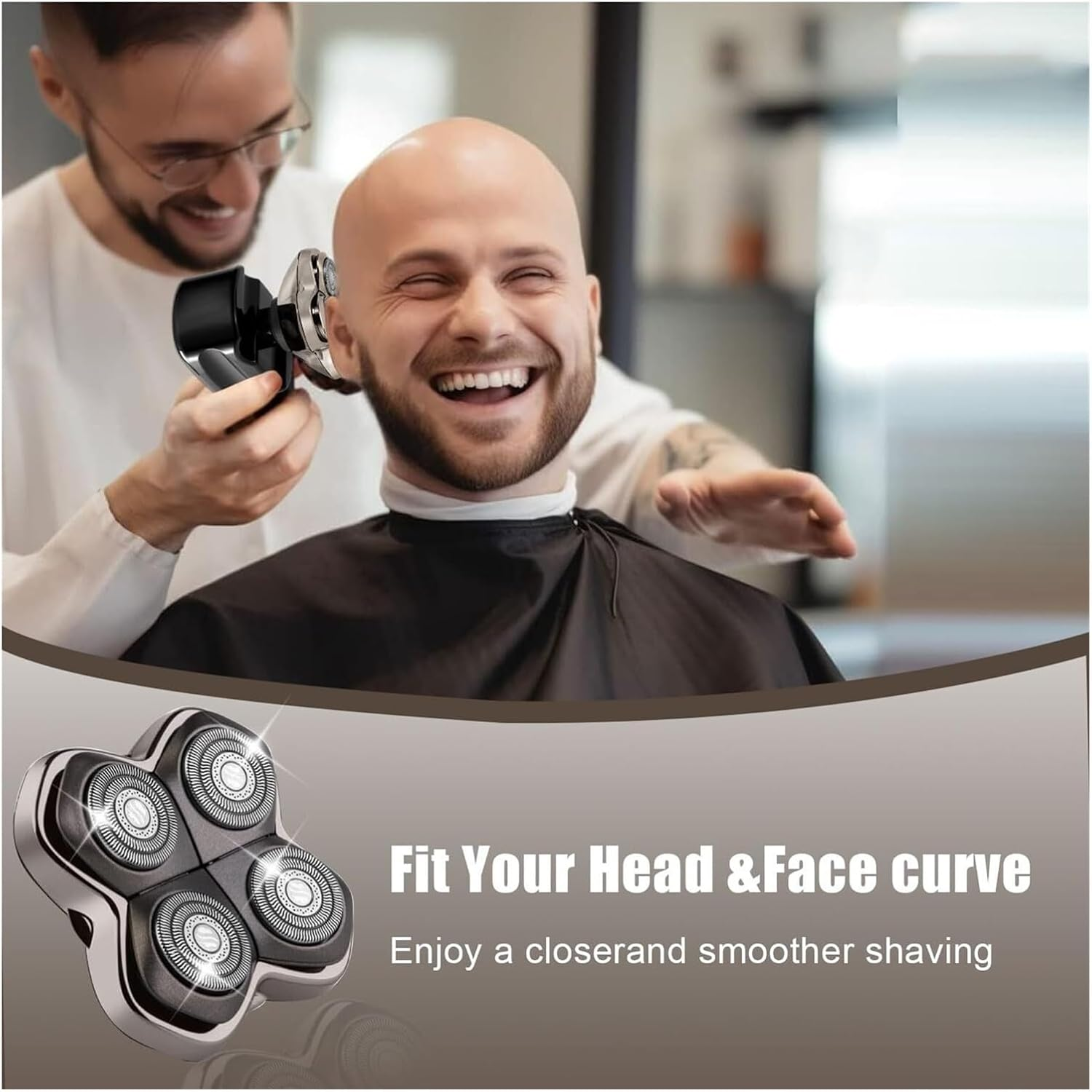 Shaver Replacement Heads &ndash; Universal Compatible Rotary Blade for Bald Head Shaver, Smooth Skin-Friendly Design, Wet & Dry Use, Easy to Install(Silver-1) - Silver-3 image number 7