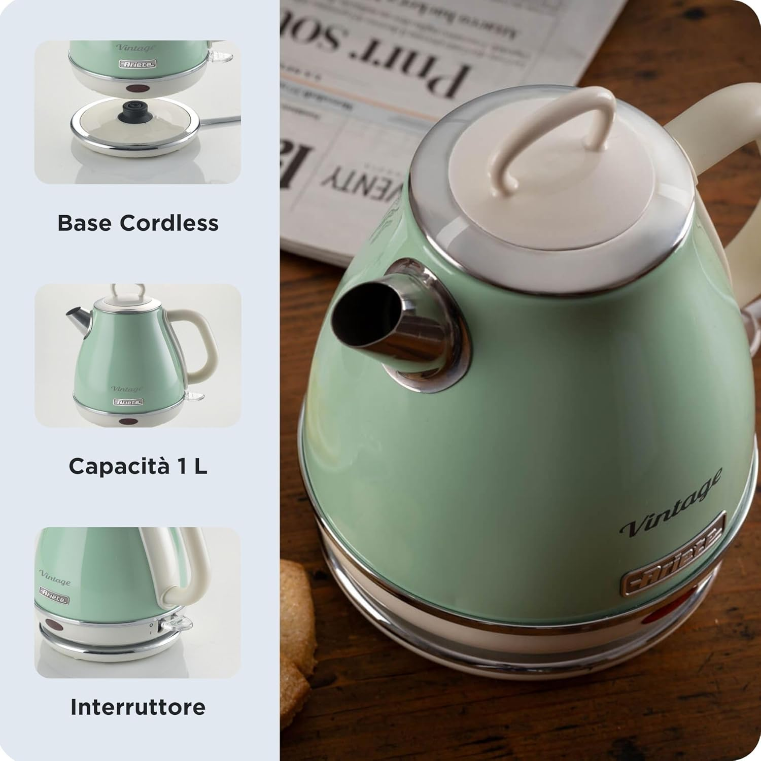 Bouilloire Ariete 2868/04 Vert 1630 W image number 5