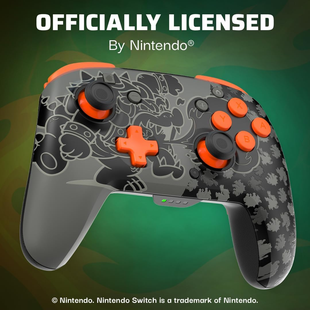 PDP REMATCH GLOW Wireless Controller: Blackout Bowser (Motion) - Nintendo Switch&trade;, Switch&trade; Lite, Switch&trade; OLED image number 4