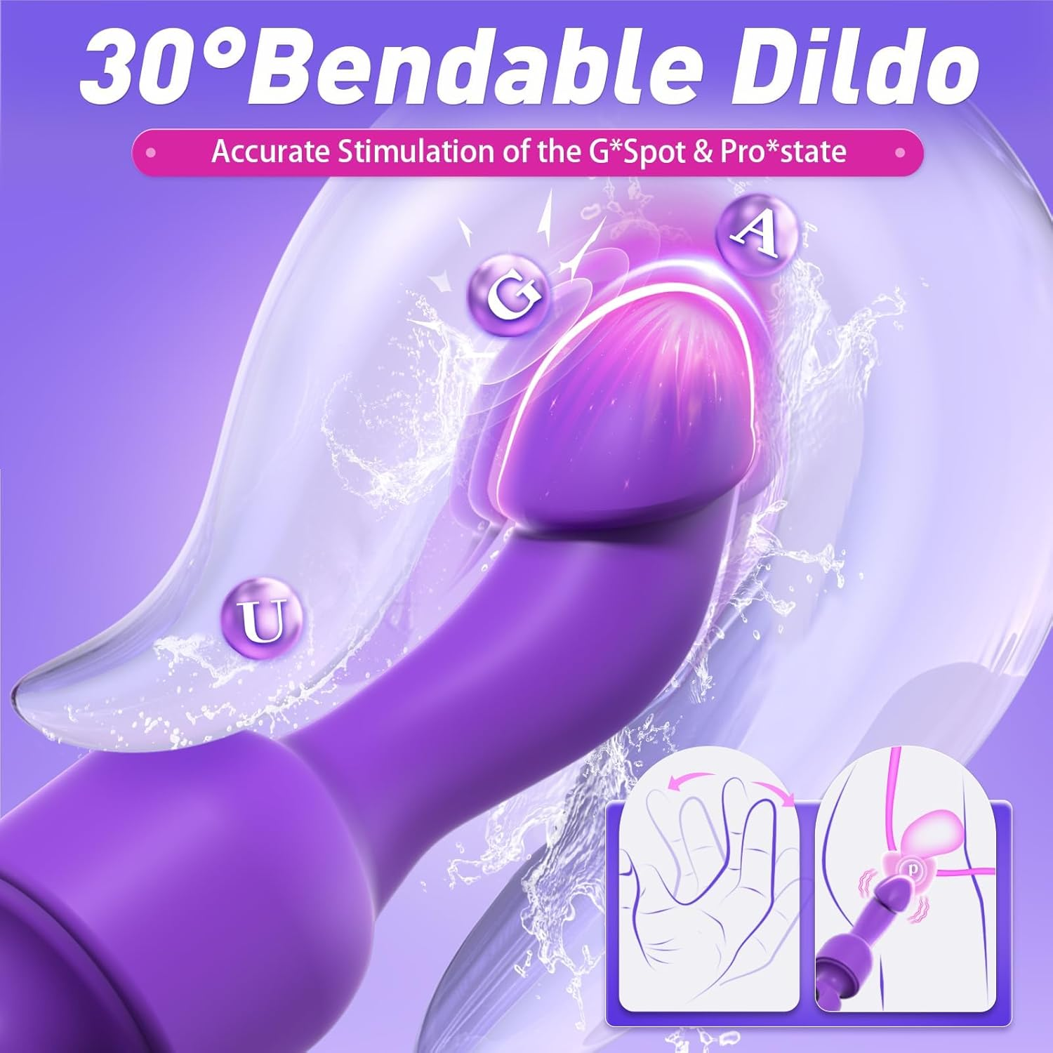 Funflick Wand Vibrator Sex Toys for Women, Multifunctional Couple Adult Toys with 3 Attachments for Clit, G Spot, Glans, Nipple, Clitoral Stimulator Vibrating Dildo with LCD Display, 10 Patterns 4 Speeds for Sexual Pleasure, Silent Magic Vibrators Flexible Massager with 40 Vibrating Modes Sexual Wellness Products image number 3