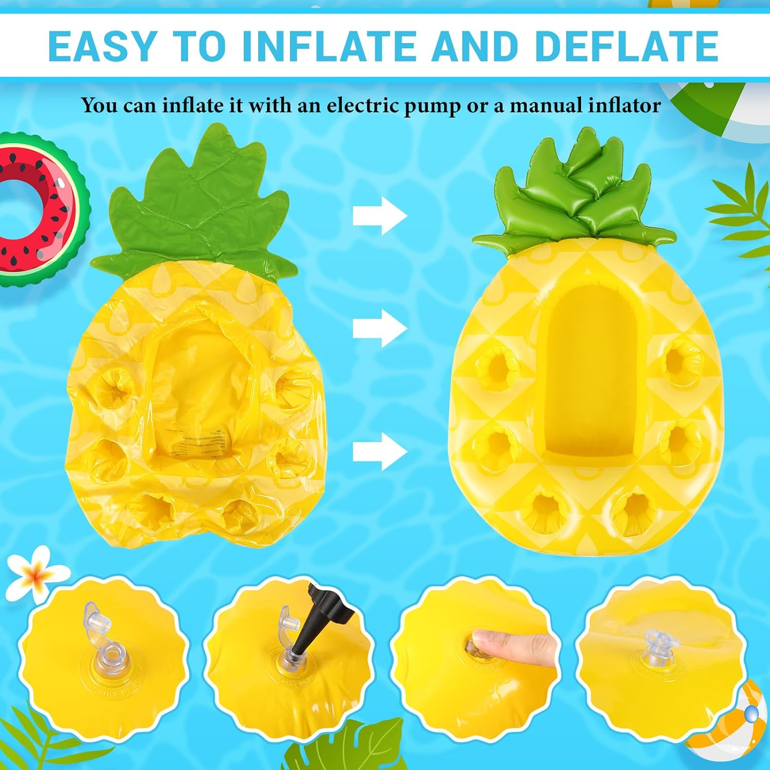 Inflatable Serving Bar Floating Drink Holder for Pool Inflatable Cup Holders Hot Tub Accessories for Adults Swimming Fun Drink Floats for Swimming Pool Party