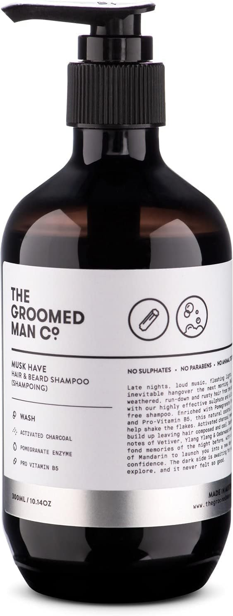 The Groomed Man Co Musk Have Hair and Beard Shampoo 300 Ml
