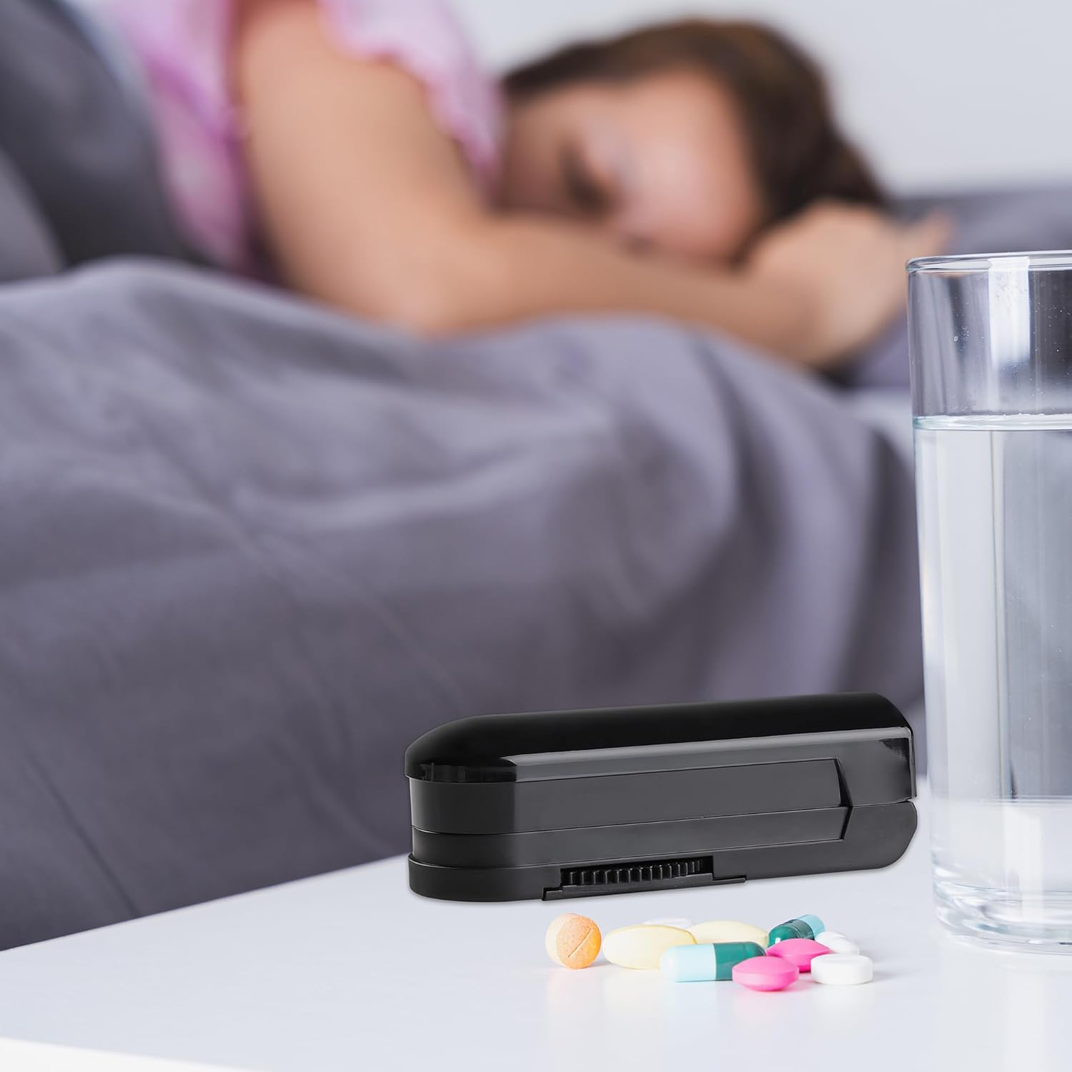 Pill Cutter for Small Pills, Upgraded Adjustable Pill Cutter with Tablets Alignment, Sharp Multiple Pill Splitter with Blade Guard, Safety Medicine Slicer Vitamin Divider Cutting Drugs Half Quarter image number 4