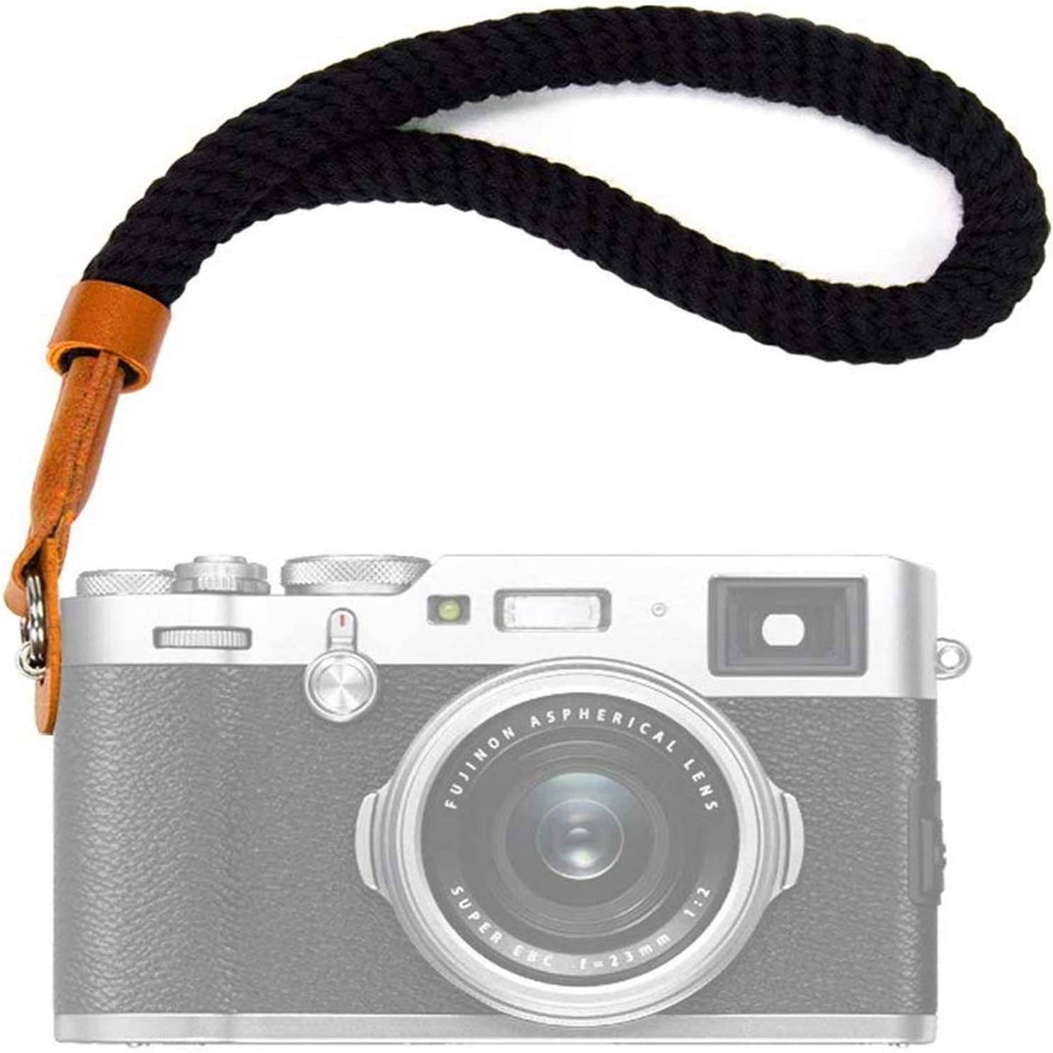 WANBY Camera Soft Cotton Hand Wrist Strap with Quick Release Buckles Camcorder Comfort Antislip Security Wrist Strap for Women Men All DSLR Universal SLR Cameras (Black) - Black image number 4