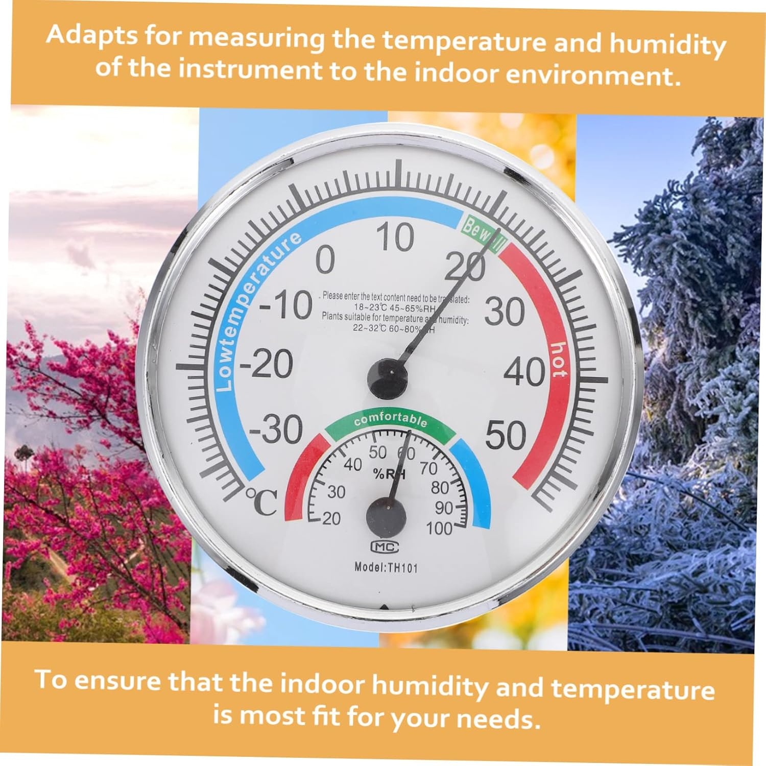 Luxshiny 2-In-1 Hygrothermograph Temperature and Humidity Monitor for Home and Patio High Precision Sauna Thermometer Hygrometer Digital Indoor Outdoor image number 1