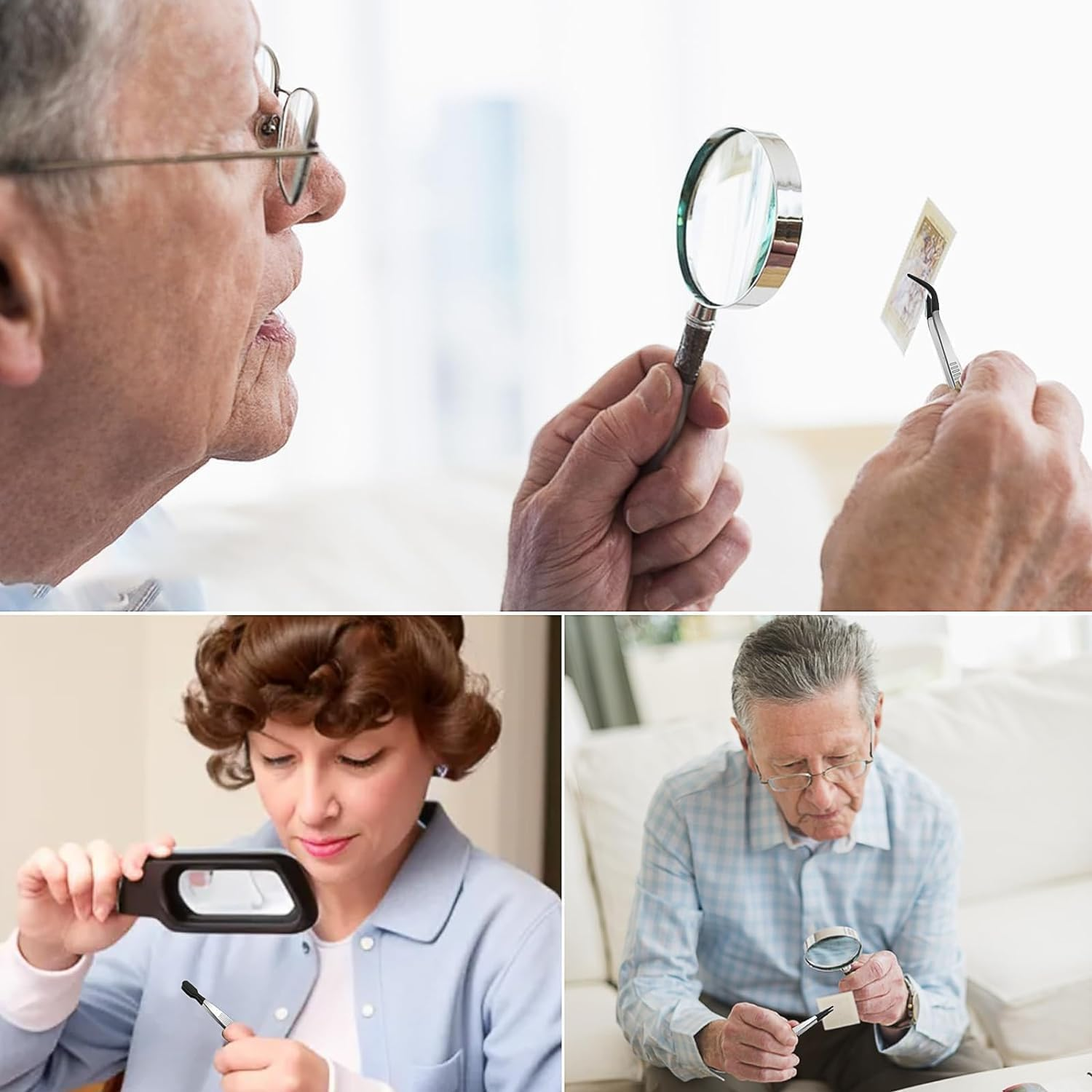 Non-Marring Silicone Tipped Tweezers Set - 3Pcs Rubber Coated with Bent, Straight, and Flat Tips - PVC Coated image number 5