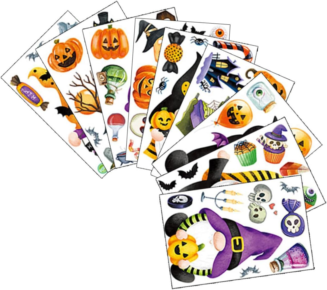 Spooky Halloween Pumpkin Gnome Sticker Pack 9 Pieces Wall Decals for Indoor Decor image number 3