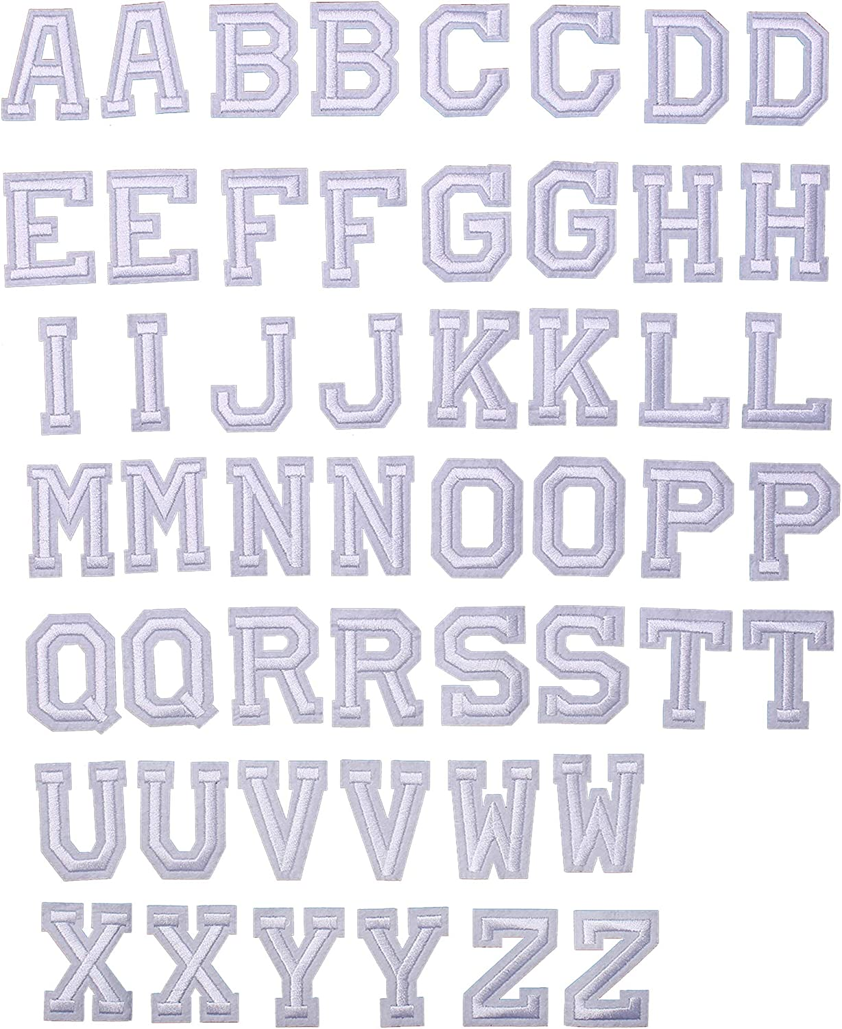 J.CARP 52Pcs White Alphabet a to Z Patches, Iron on Sew on Letters for Clothing. - Assorted For Girls-30Pcs image number 4
