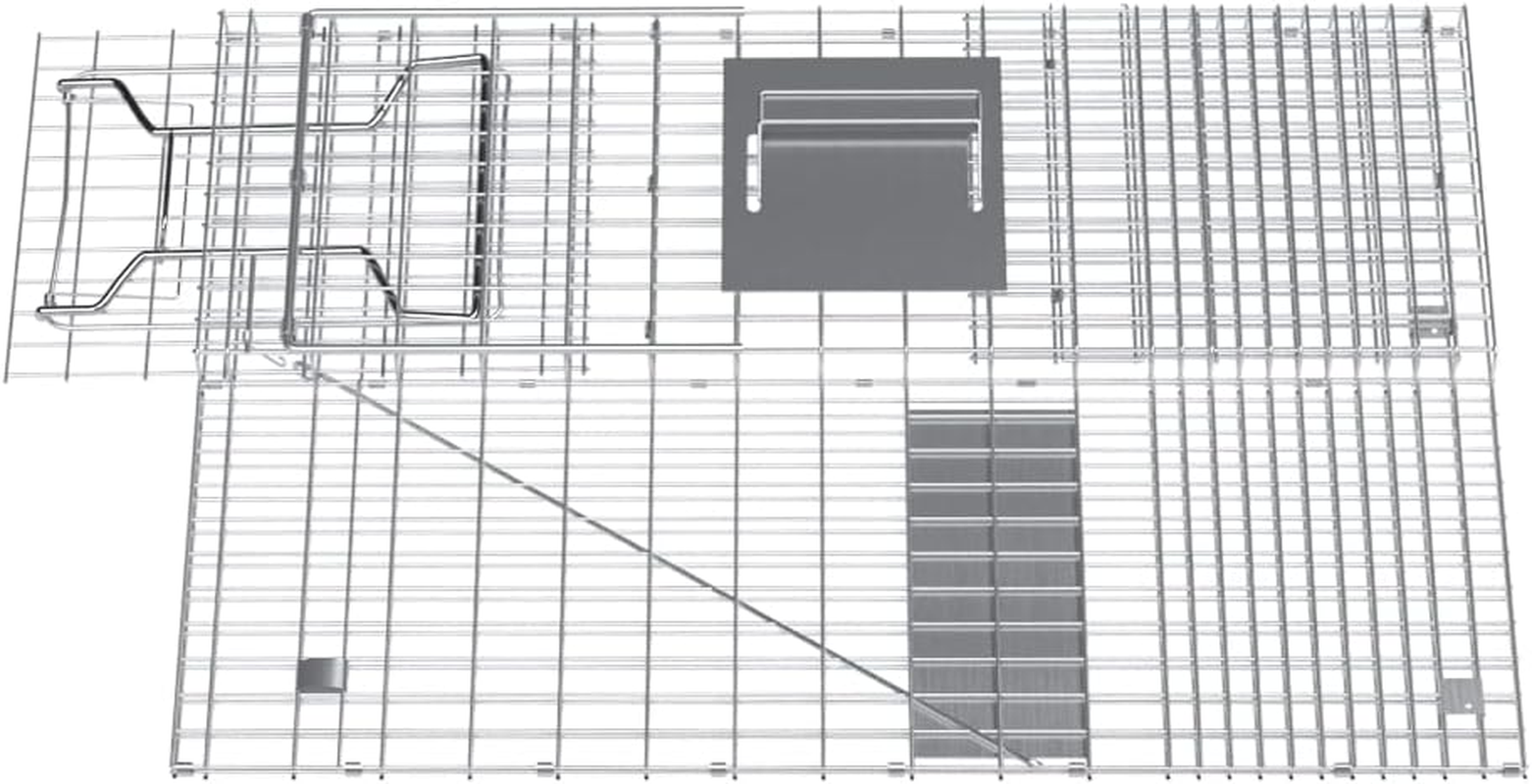 Gardeon Mouse Trap, 79 X 28 X 33Cm Guinea Pig Rat Rabbit Cage Possum Rats Fox Cat Humane Mice Traps Small Animals Cages for Indoor Outdoor Farm Backyard, Automatic Door Lock Collapsible Silver