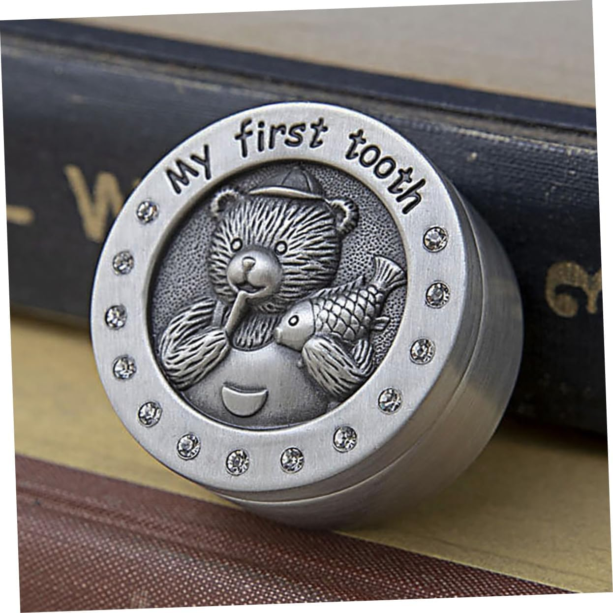 2Pcs Tooth Memorial Box Keepsake Case Metal Storage Box for First Tooth and Birth Certificate Holder image number 3