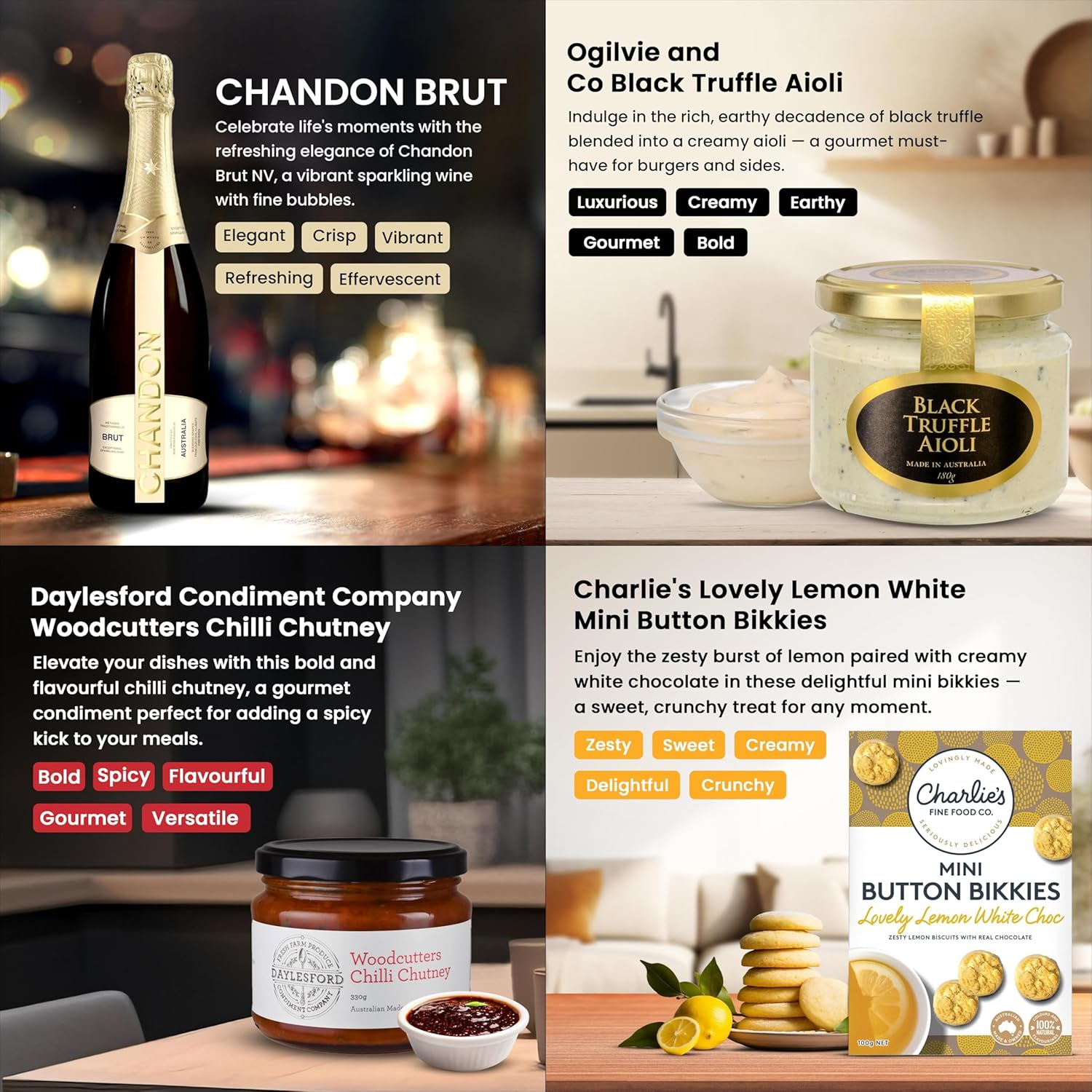 Luxury Gourmet Hamper with Chandon Brut, Quality Nibbles, Indulgent Treats, Birthdays, Celebrations, Thank You Occasions