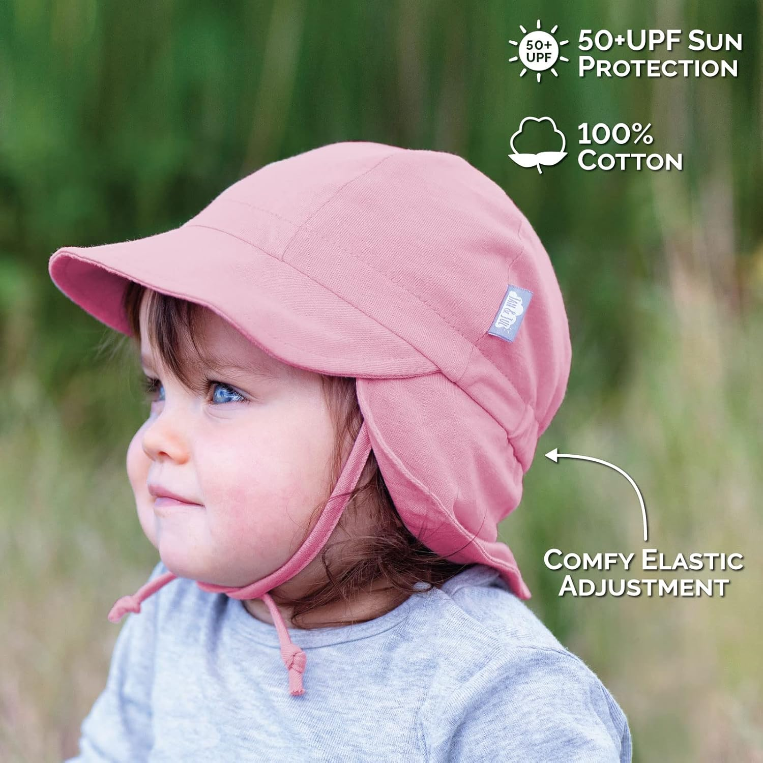JAN & JUL Sun Soft Baby Cap | Cotton Neck Flap Hat for Infants image number 2