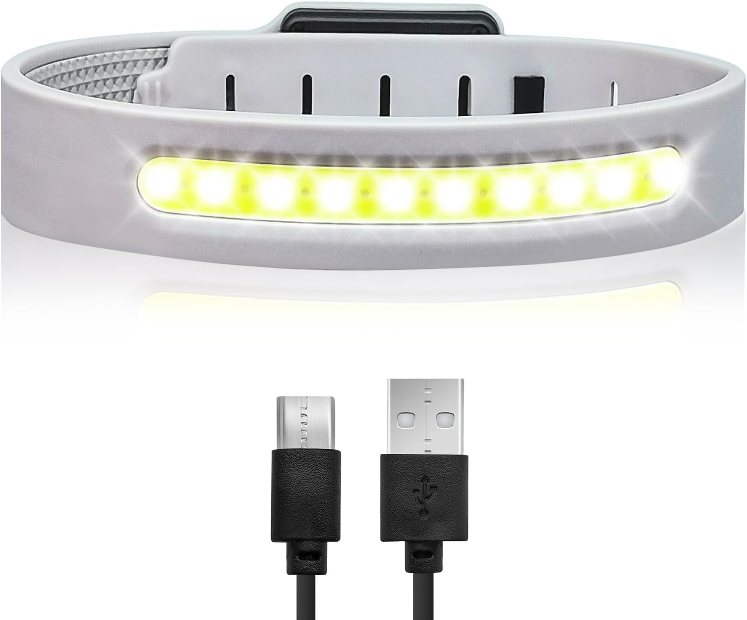 Bigqin Night Running Lights, USB Rechargeable LED Armbands with 3Models, Waterproof Ultra Bright Safety Warning Lamp with Reflective Straps for Runners Joggers Camping Hiking