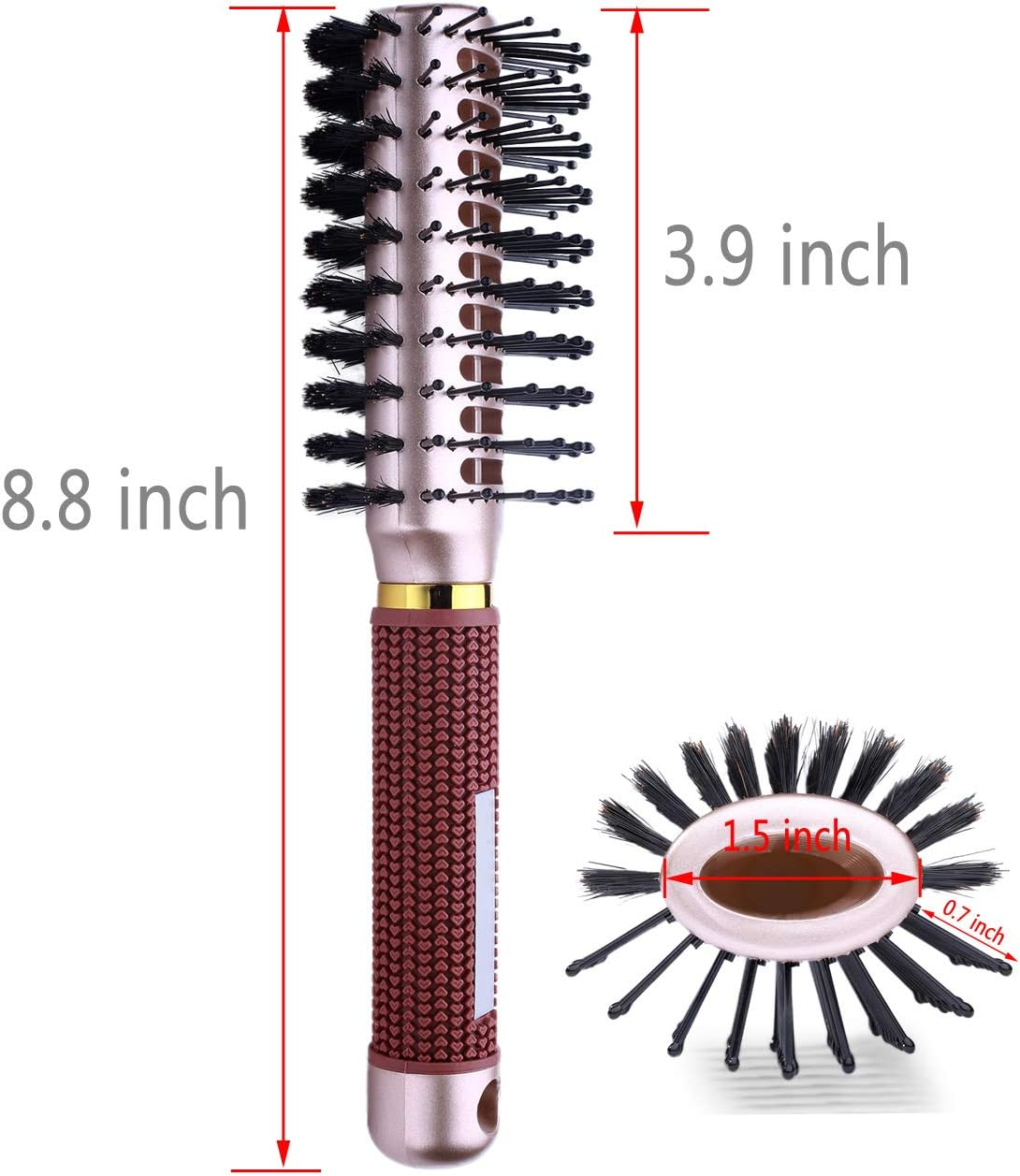 Oval Styling Vent Hair Brush for Blow Drying, Double Sided Boar and Nylon Bristle Brush for Medium.