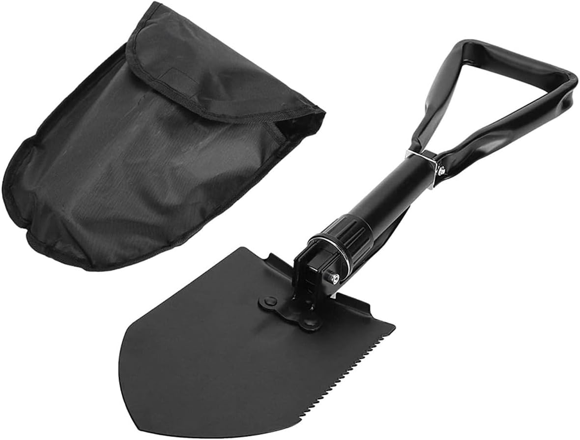 AIMALL Multifunctional Folding Engineer Shovel with Pickaxe & Saw, 18.5In Carbon Steel Outdoor Survival Tool for Camping, Fishing, Gardening, Car Emergency Rescue Use image number 5