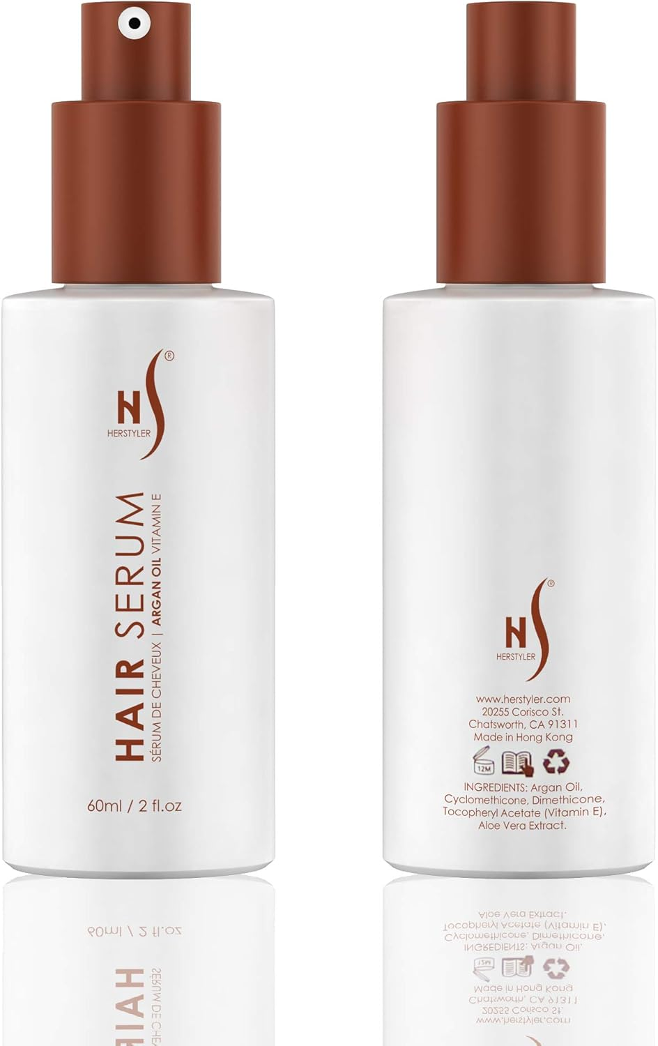 Herstyler Hair Repair Serum - Argan Oil Hair Serum, Vitamin E Hair Serum and Aloe Vera Hair Serum for Frizz Control, Shine and Straightening - Coz Love Is in the Hair - 2 Fl. Oz, 60 Ml image number 5