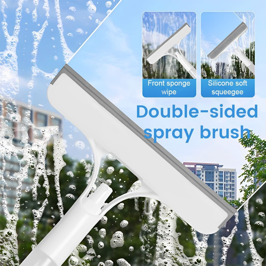 Raclette Douche with Hooks, Bathroom and Raclette Vitre, Window and Mirror Squeegee, Raclette De Douche, Plastic Window Cleaner for Mirrors, Bathroom Windows, Floor, Glass image number 3