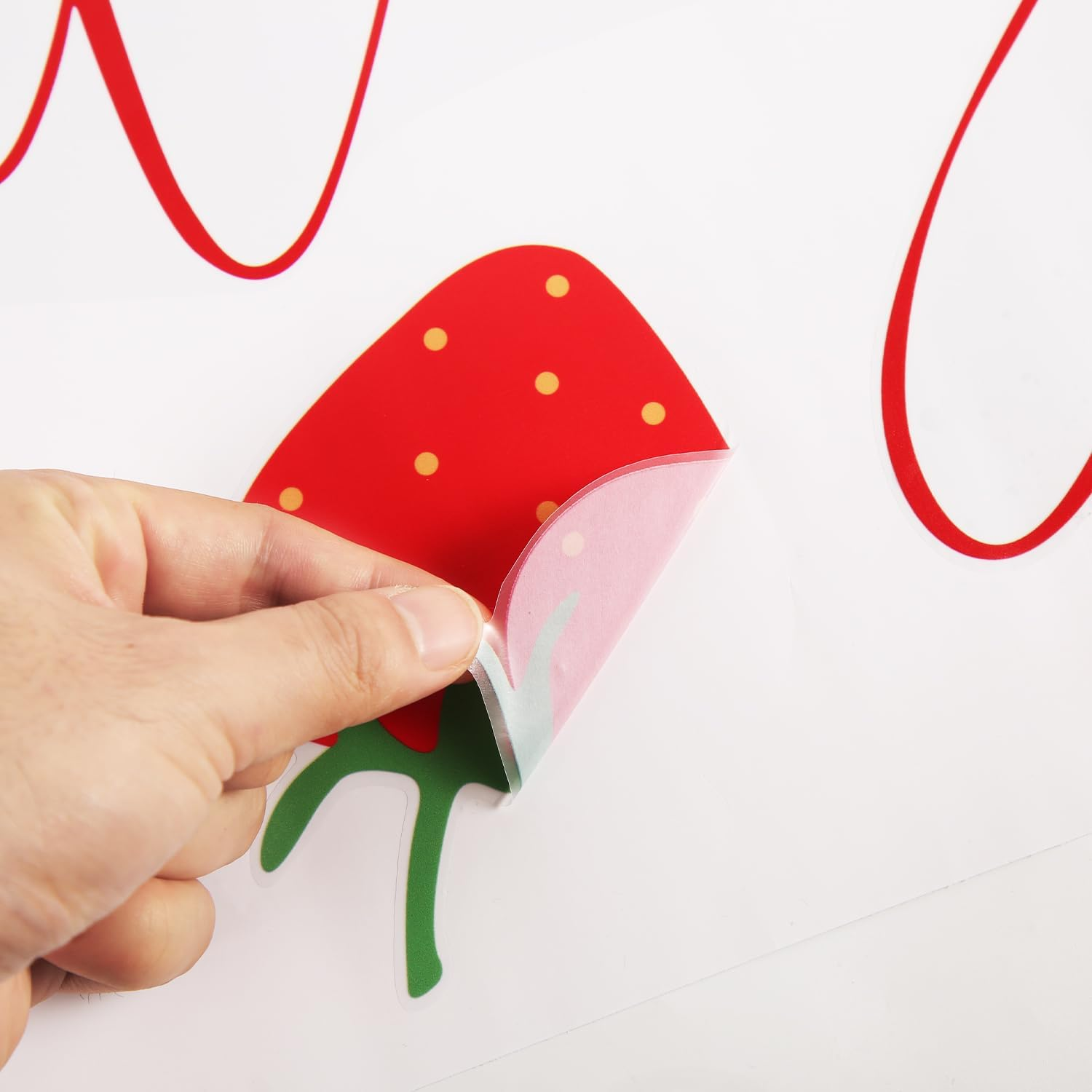 Strawberry Bow Sticker, Strawberry Theme First Birthday Background, Strawberry Theme First Birthday Decoration, Strawberry Theme Sticker Birthday Party Decoration Strawberry Theme image number 2