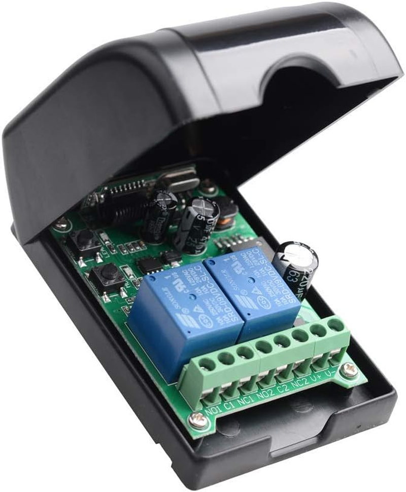 DC 12V Universal Wireless Remote Control Switch 433Mhz 2CH 10A Relay Receiver Module with 2 Channel Remote Transmitter DC 24V 36V 48V Wireless Switch for Various Wireless Controls image number 3