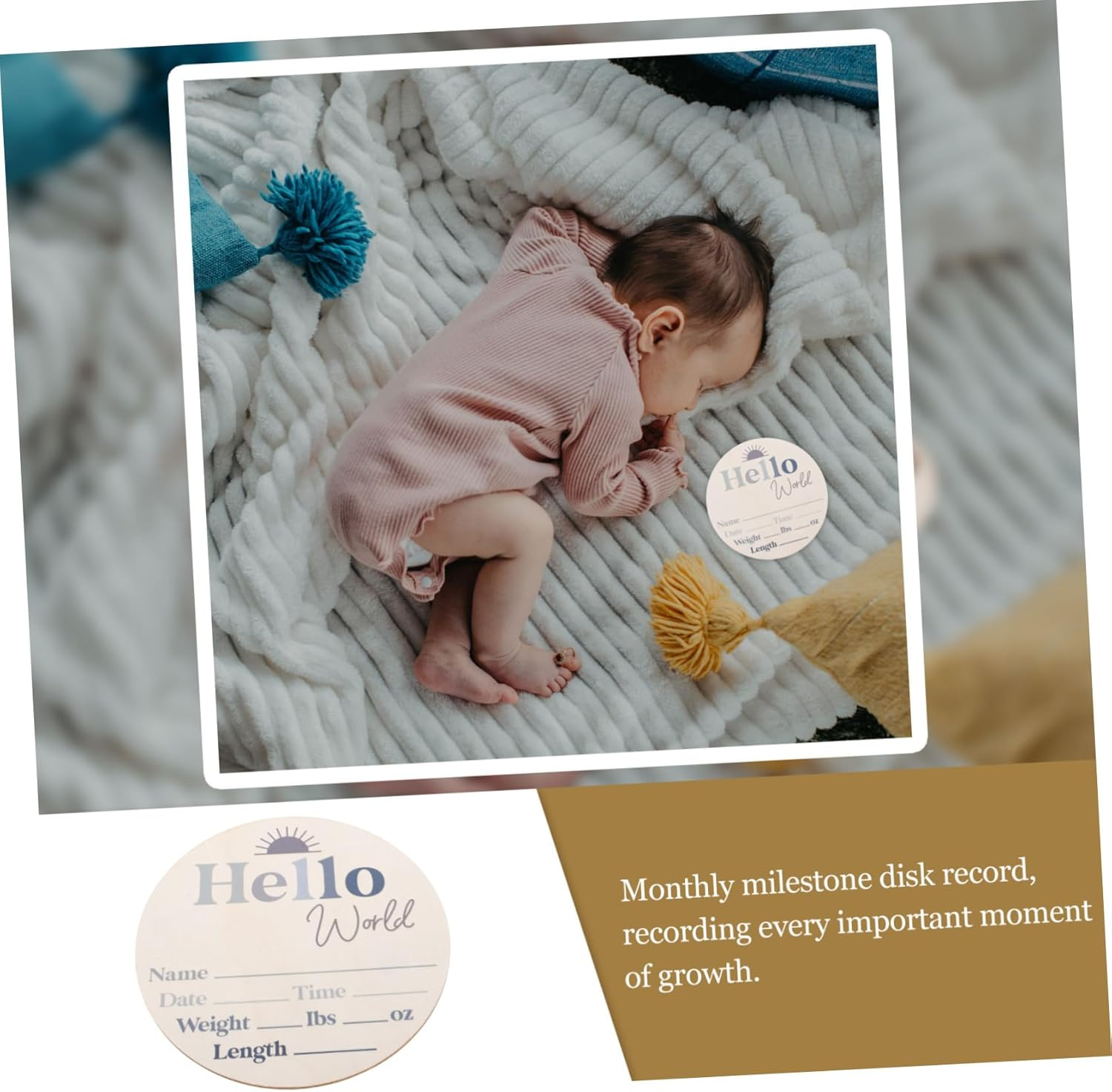 BESPORTBLE Growth Commemorative Girl Sign Newborn Milestone Birth Announcement for Nursery Decor image number 2