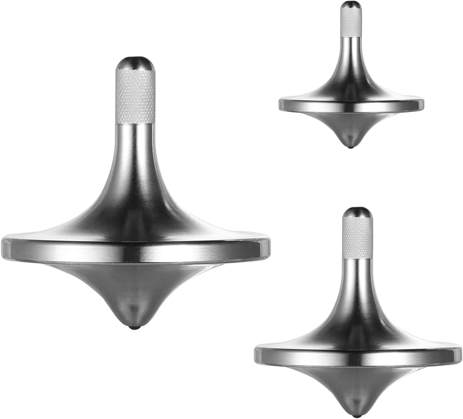 Stainless Steel Spinning Top, Premium Exquisite Perfect Balance Well Made Metal Desk EDC Little Fidget Toy, Spin Long Time over 5 Minutes, Great Value (Black, Medium Diameter 29Mm) image number 4