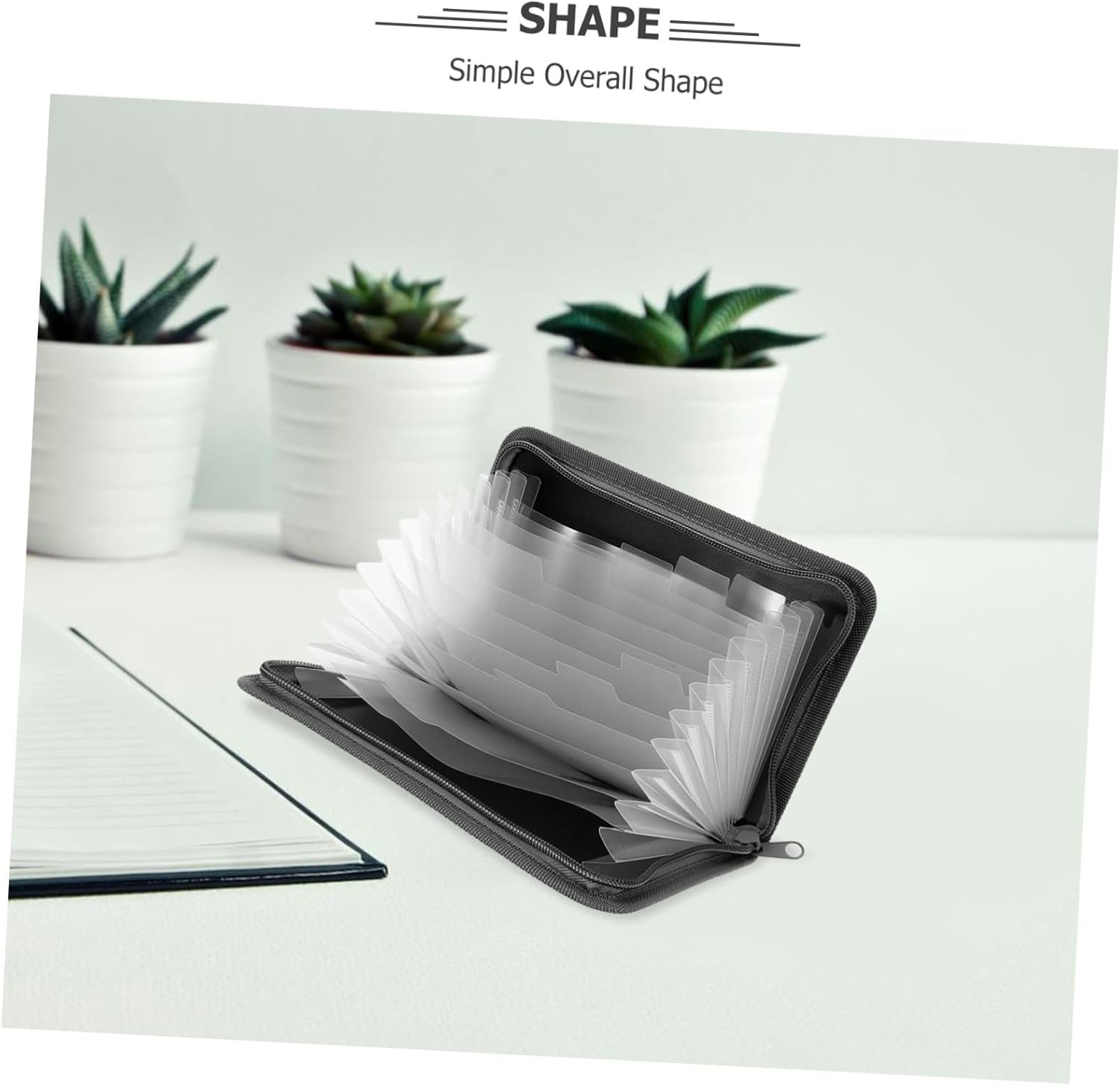 SHOWERORO Accordion File Organizer A6 Mini Expandable Zippered Document Receipt Holder Portable Paper Folder for Travel Office Business Filing image number 3