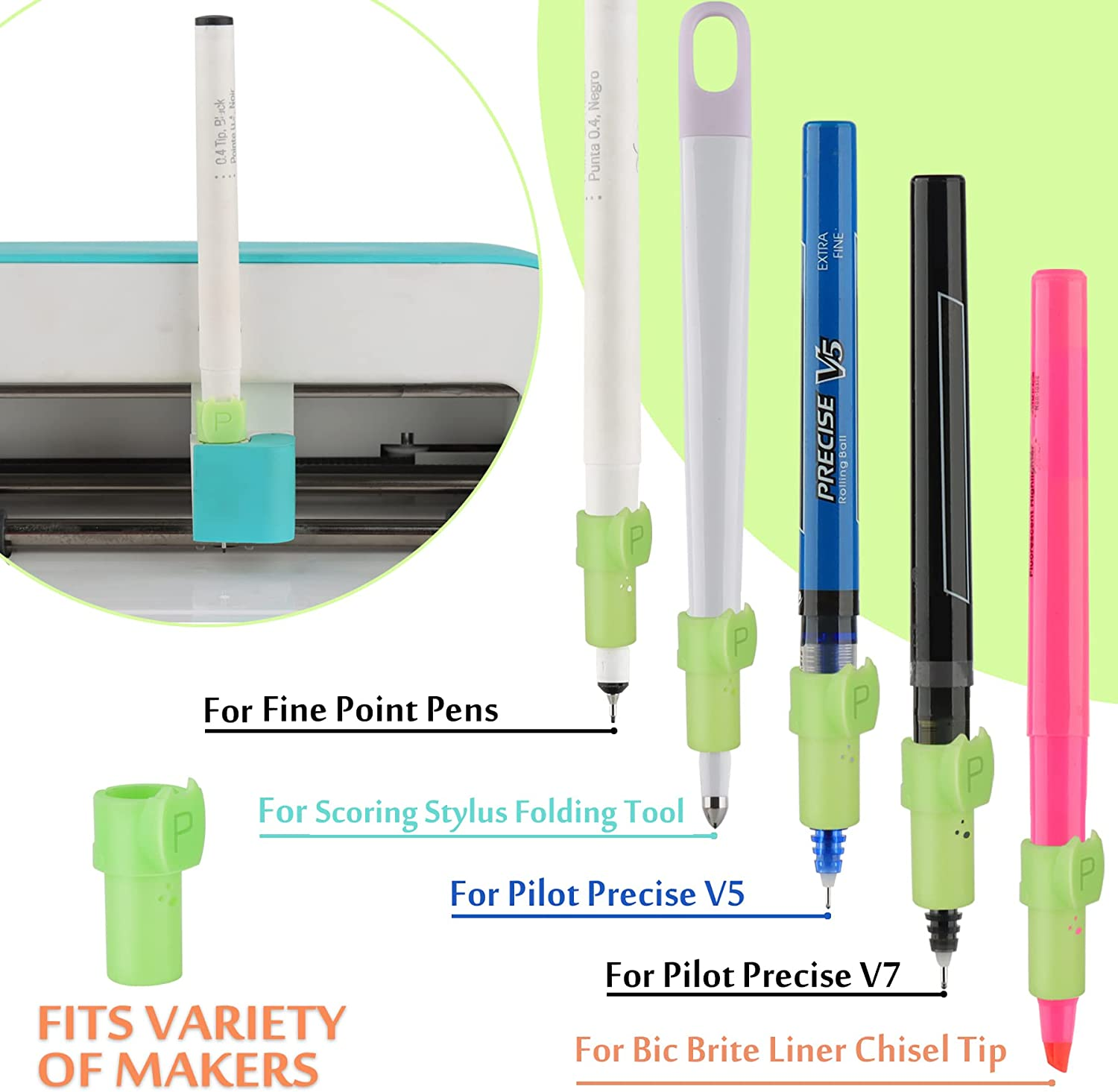 Craverland Pen Adapter Set for Cricut Joy - 8 Pack Pen Adapters Work with Cricut/Sharpie and Other Pens Markers Compatible with Cricut Joy image number 5