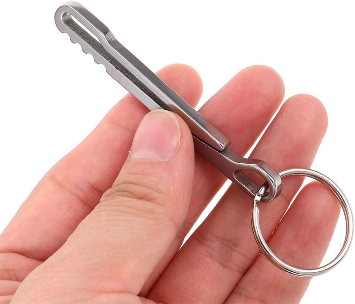 HOMOBABE 2Pcs Stainless Steel Money Clip Cash Holder with Carabiner Keychain Portable Wallet Clips for Men Outdoor Travel Hiking Accessory image number 6