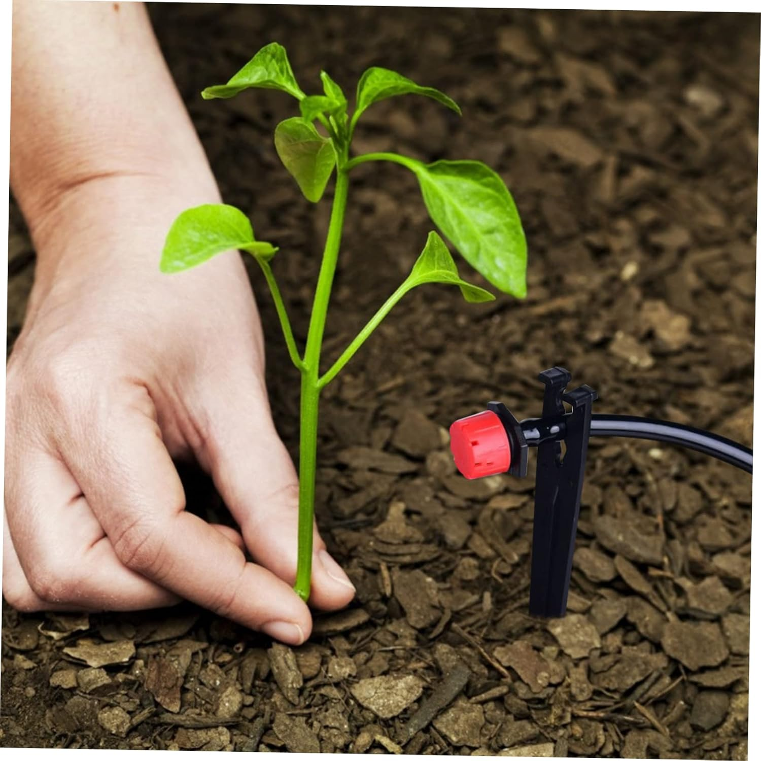 KONTONTY 100Pcs Gardening Drip Irrigation Supplies Plastic Ground Spikes Fixing Ground Stakes for Plant Supports image number 6