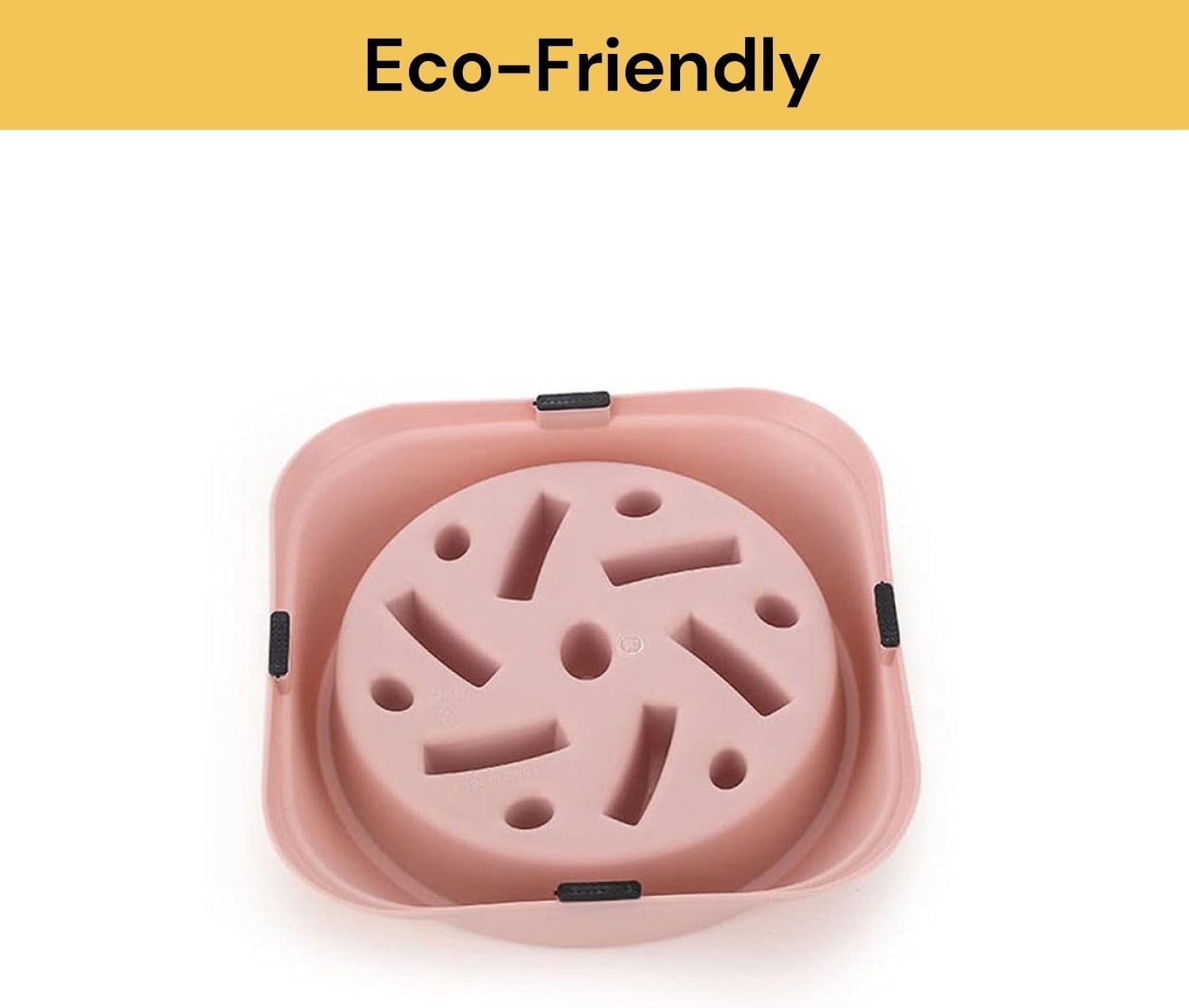Dog Feeder Slow Eating Pet Bowl Eco-Friendly Durable Non-Toxic Preventing Choking Healthy Design Bowl for Dog Pet Non-Slip Drink Water Bowl Square Base (Light Pink) image number 6