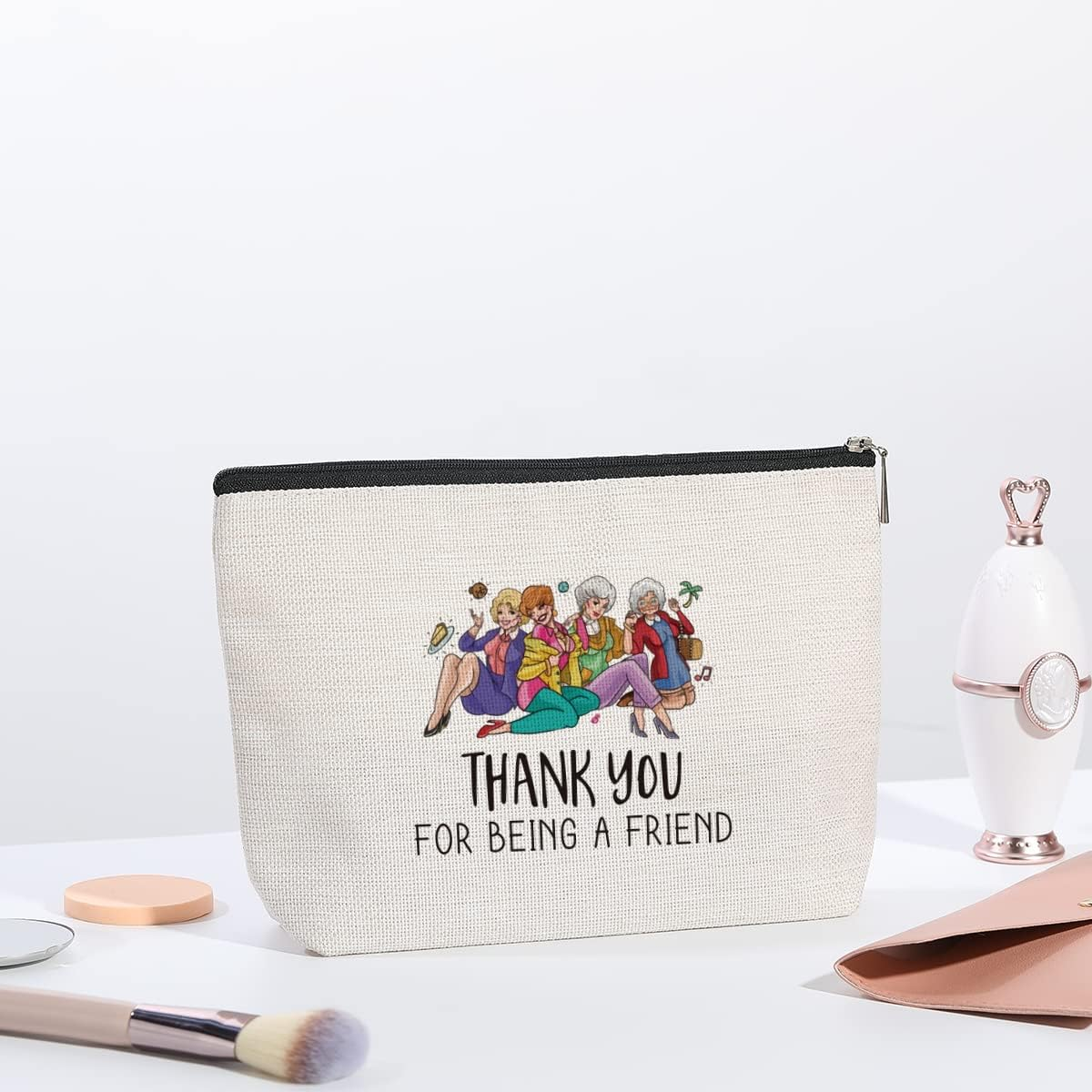 Makeup Bag Music Lover Gift for Women, Music Inspiration Gifts, Song Lovers Makeup Bag Gift, Travel Toiletry Makeup Organizer Zipper Pouch, Golden Girls Gift image number 2